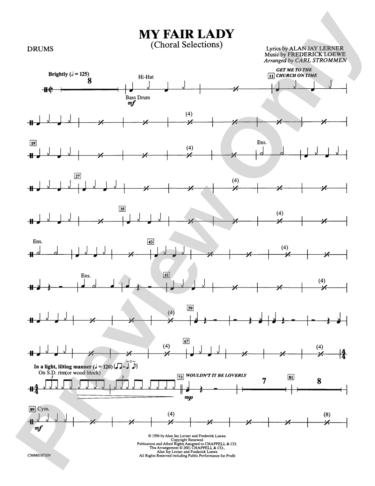 My Fair Lady (Choral Selections): Choral Instrumental Parts