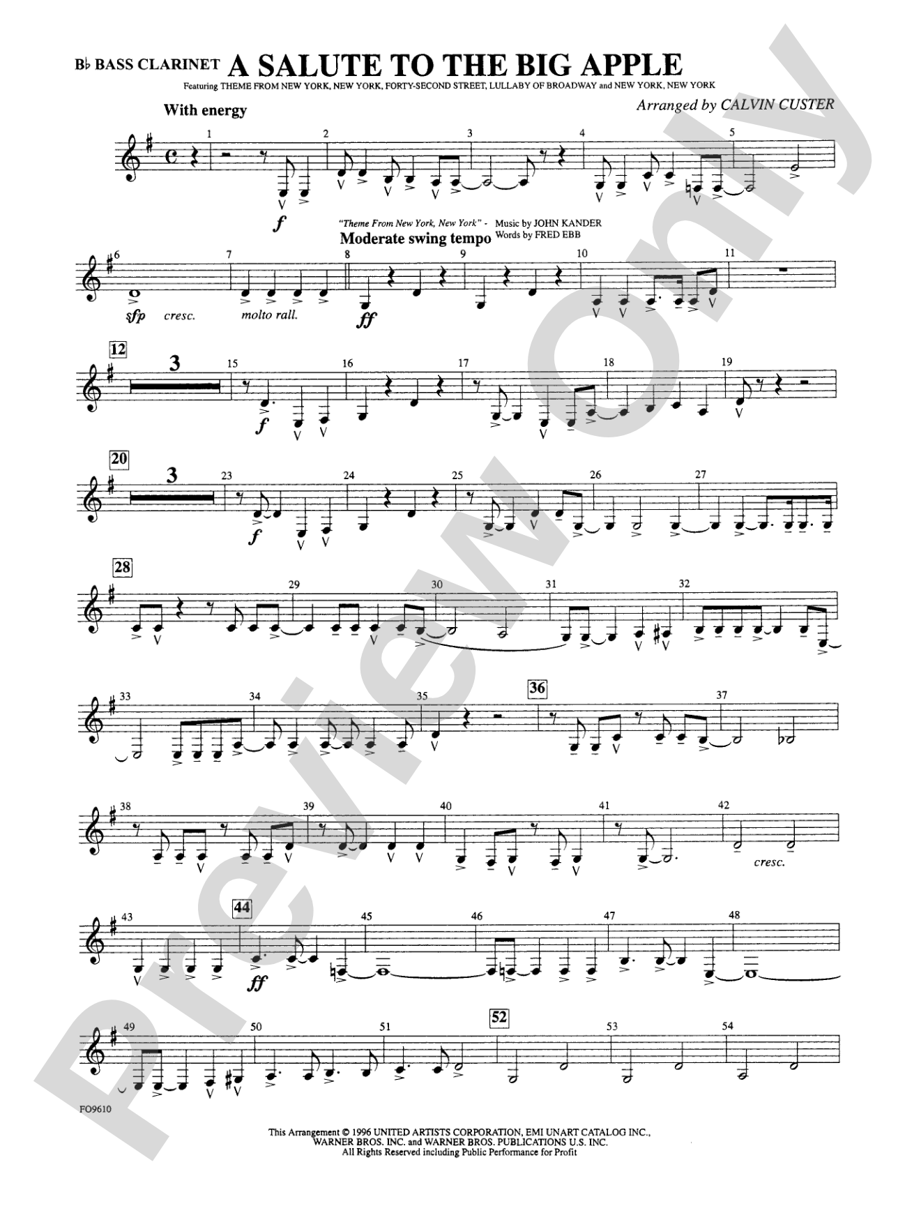 A Salute to the Big Apple: B-flat Bass Clarinet