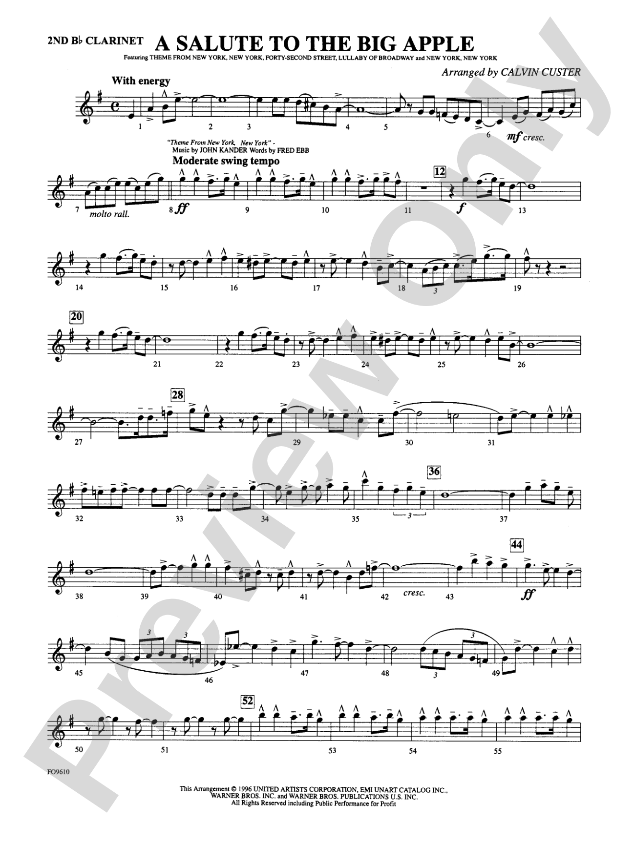 A Salute to the Big Apple: 2nd B-flat Clarinet