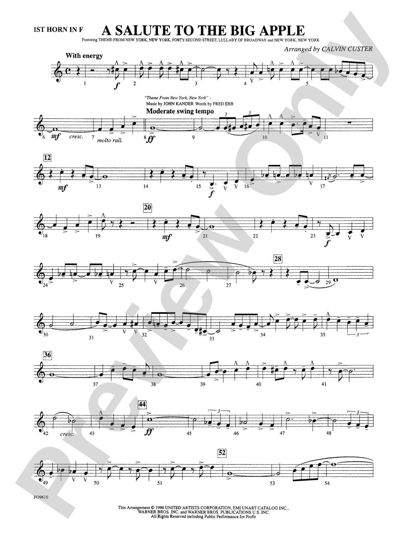 A Salute to the Big Apple: 1st F Horn