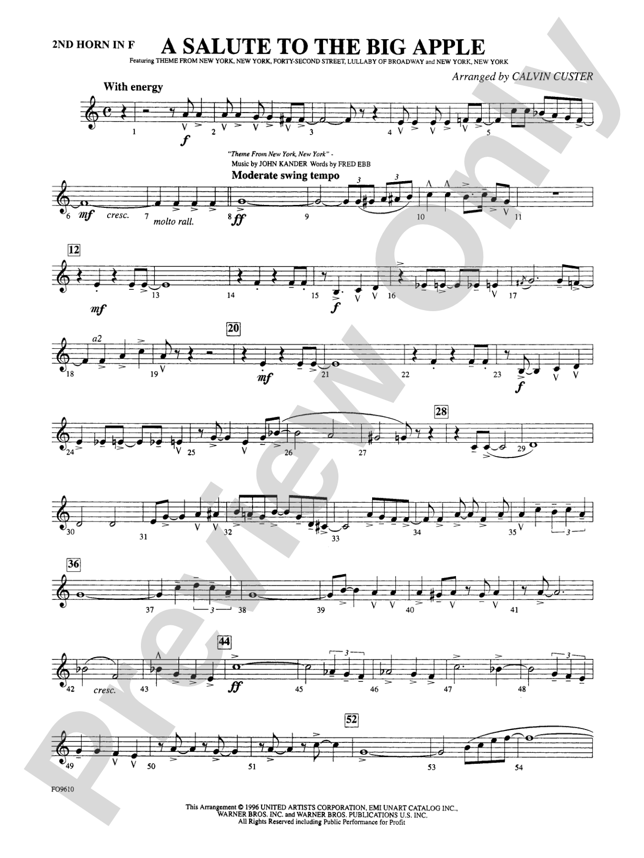 A Salute to the Big Apple: 2nd F Horn