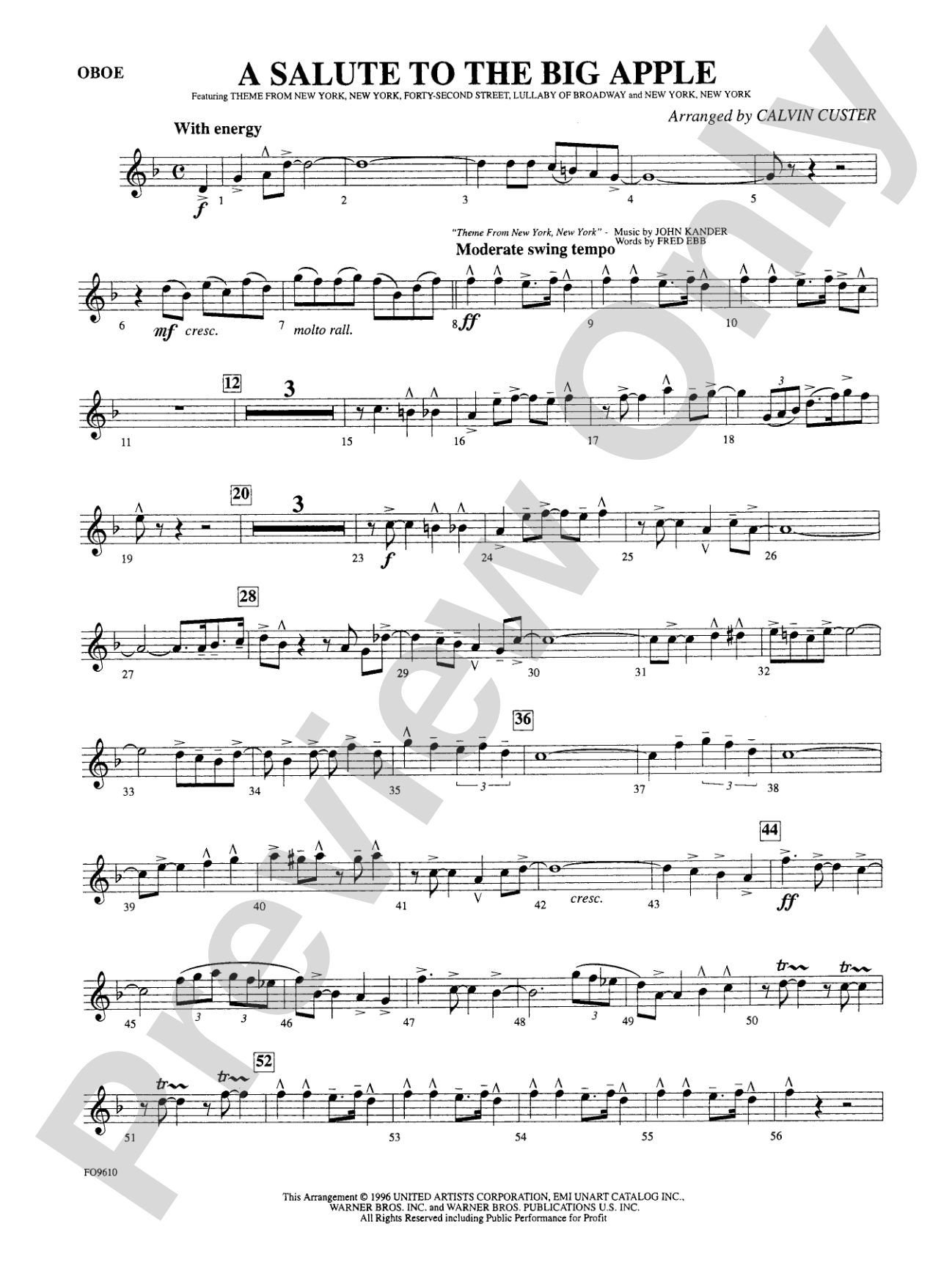 A Salute to the Big Apple: Oboe