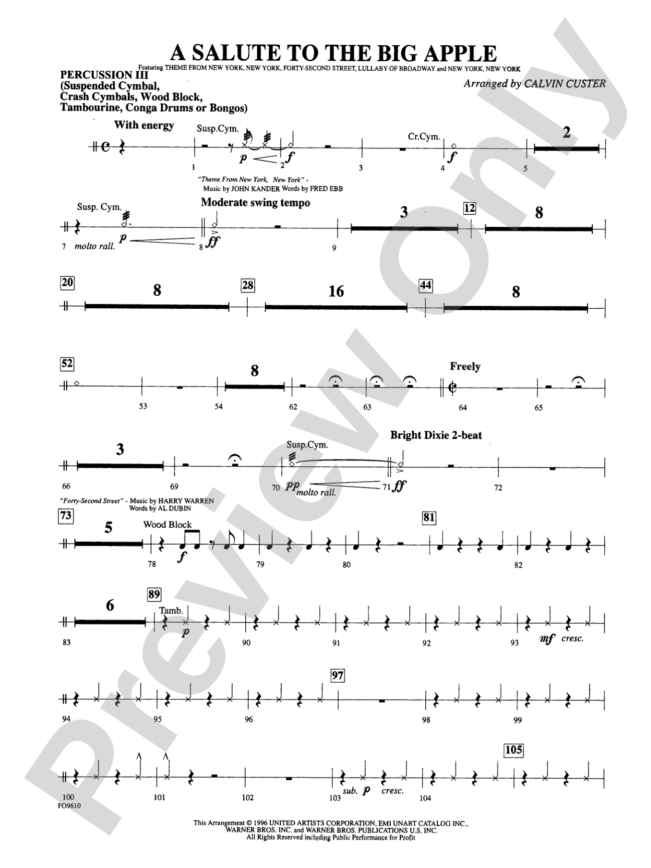 A Salute to the Big Apple: 3rd Percussion