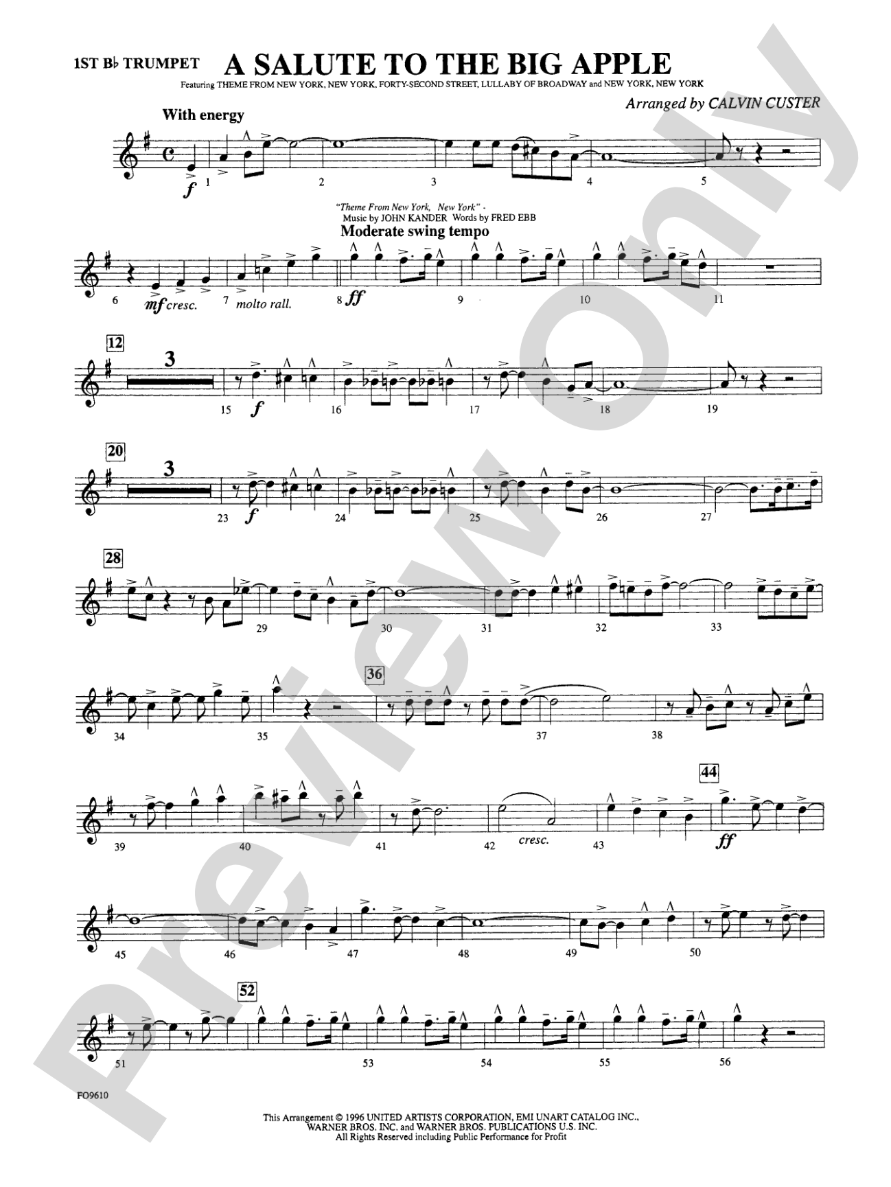 A Salute to the Big Apple: 1st B-flat Trumpet