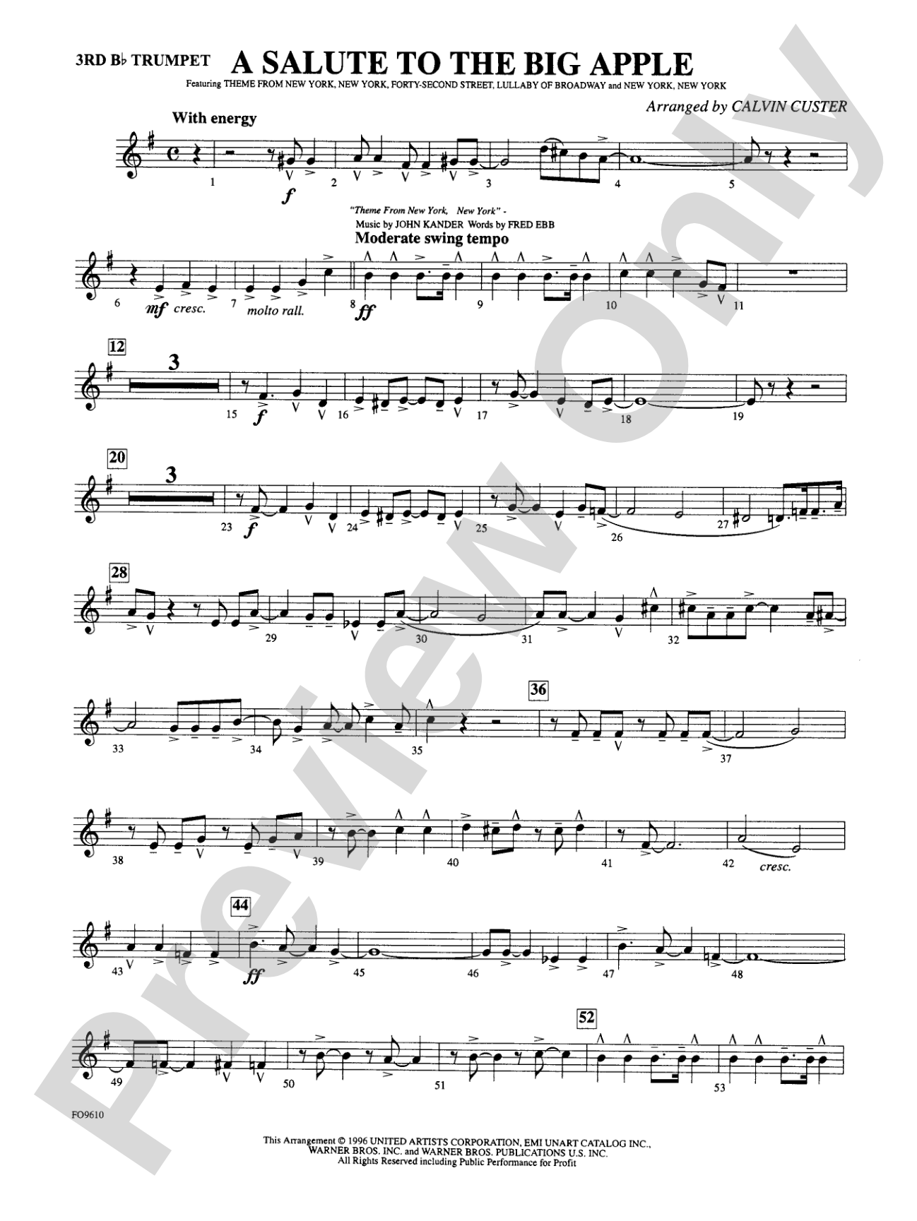 A Salute to the Big Apple: 3rd B-flat Trumpet