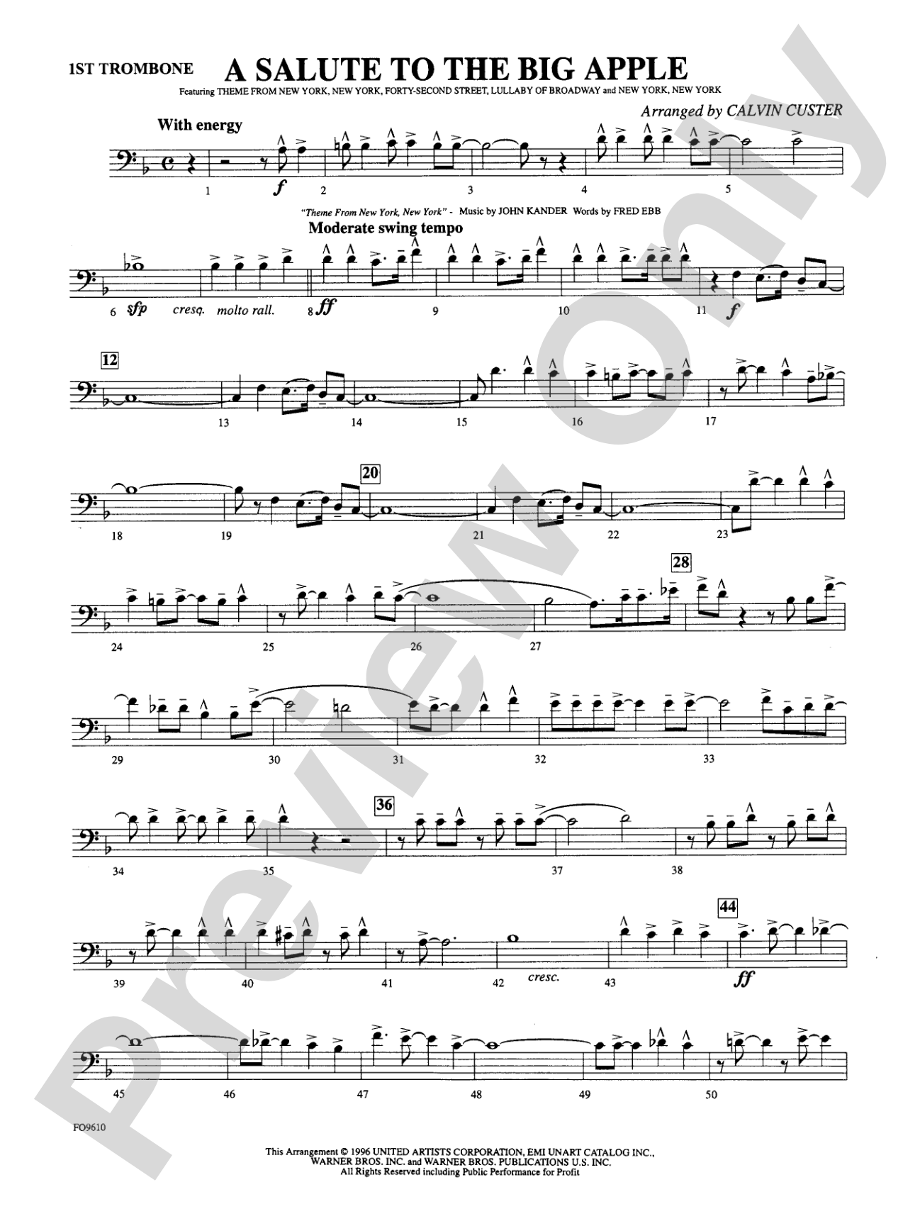 A Salute to the Big Apple: 1st Trombone