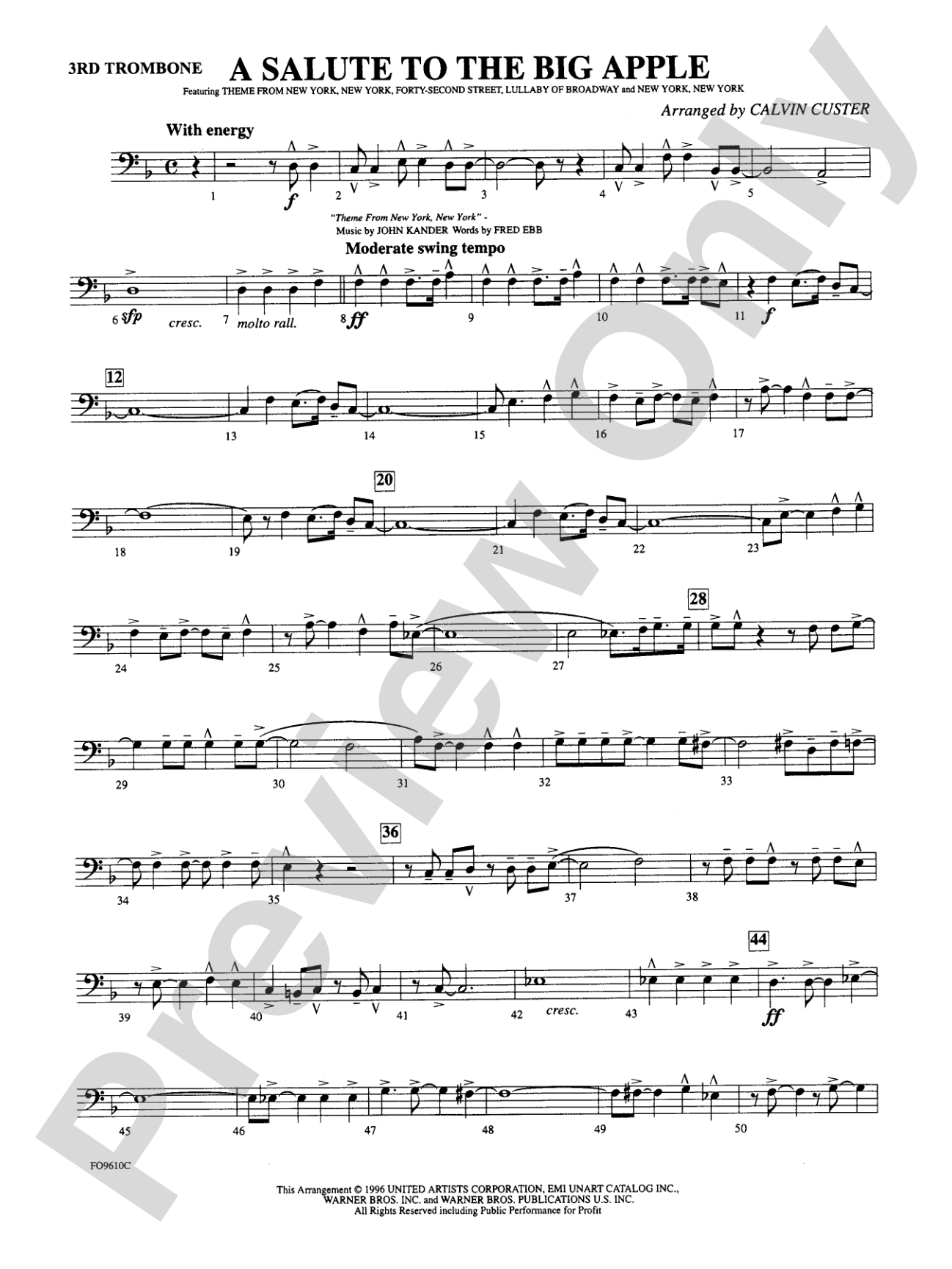 A Salute to the Big Apple: 3rd Trombone