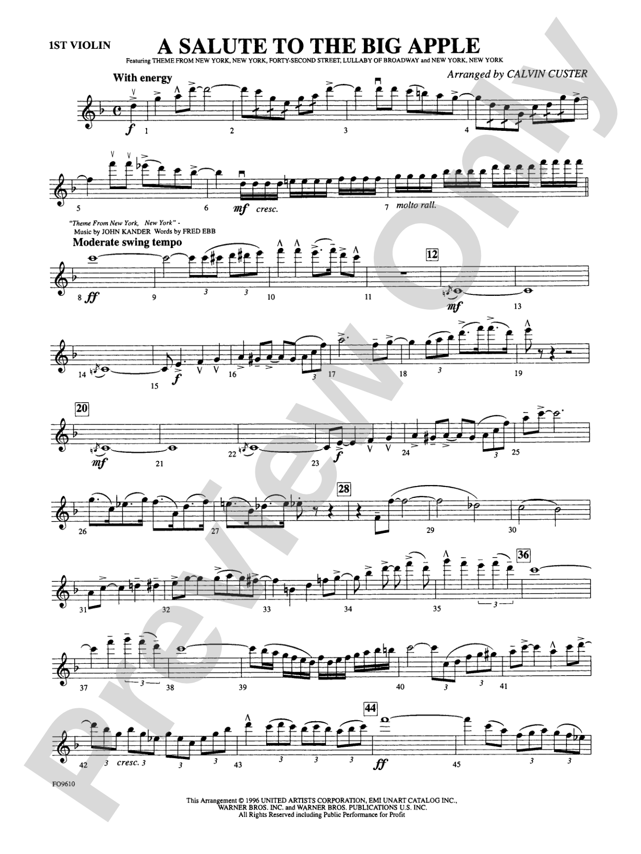 A Salute to the Big Apple: 1st Violin