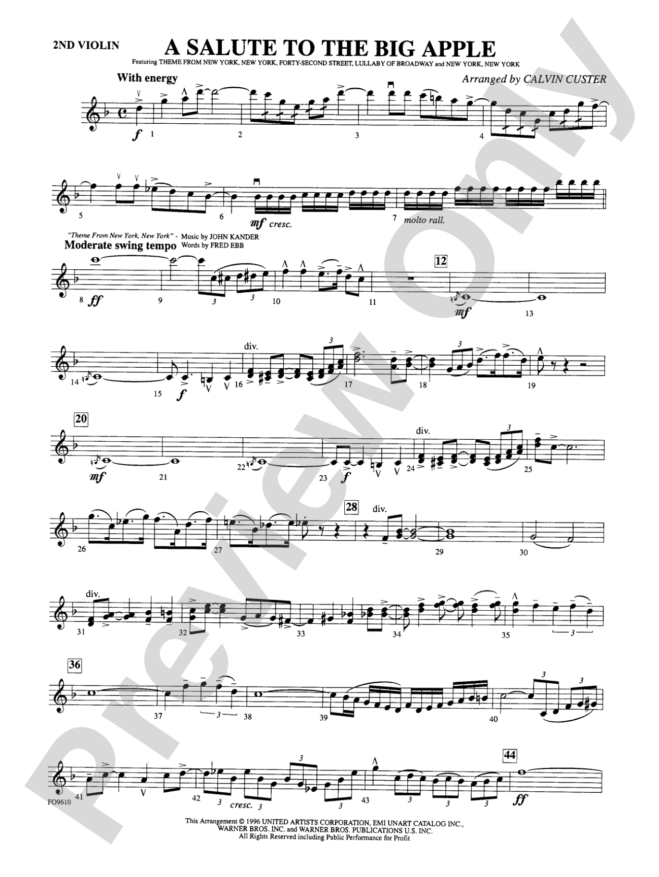 A Salute to the Big Apple: 2nd Violin