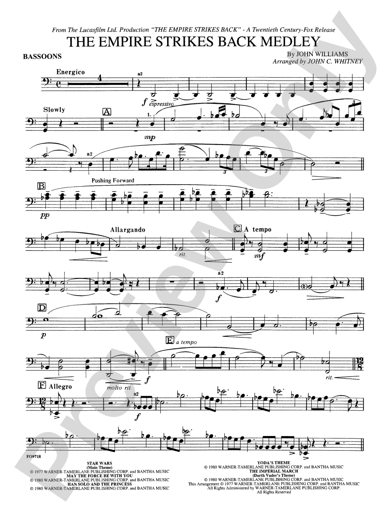 The Empire Strikes Back Medley: Bassoon