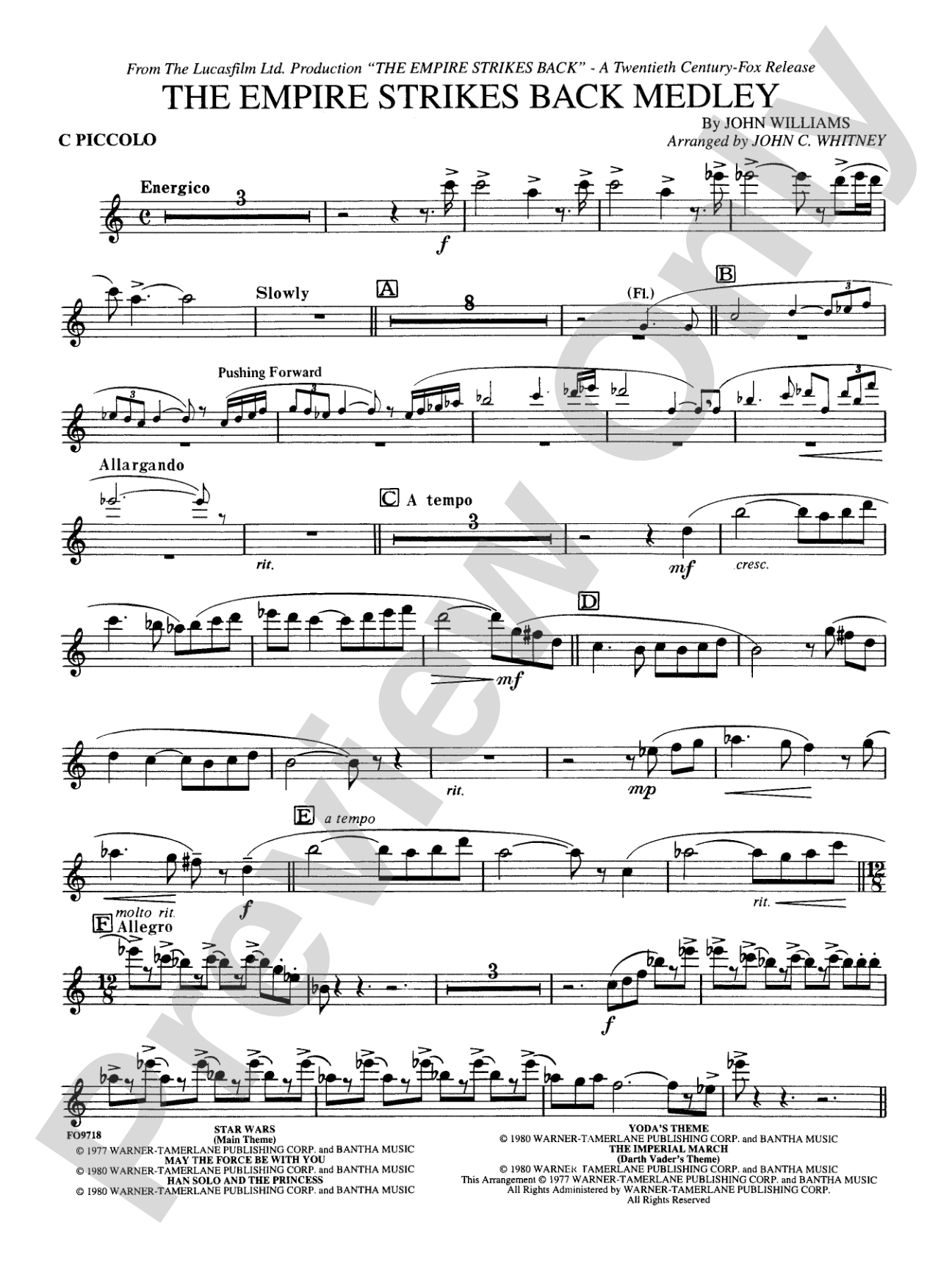 The Empire Strikes Back Medley: Piccolo