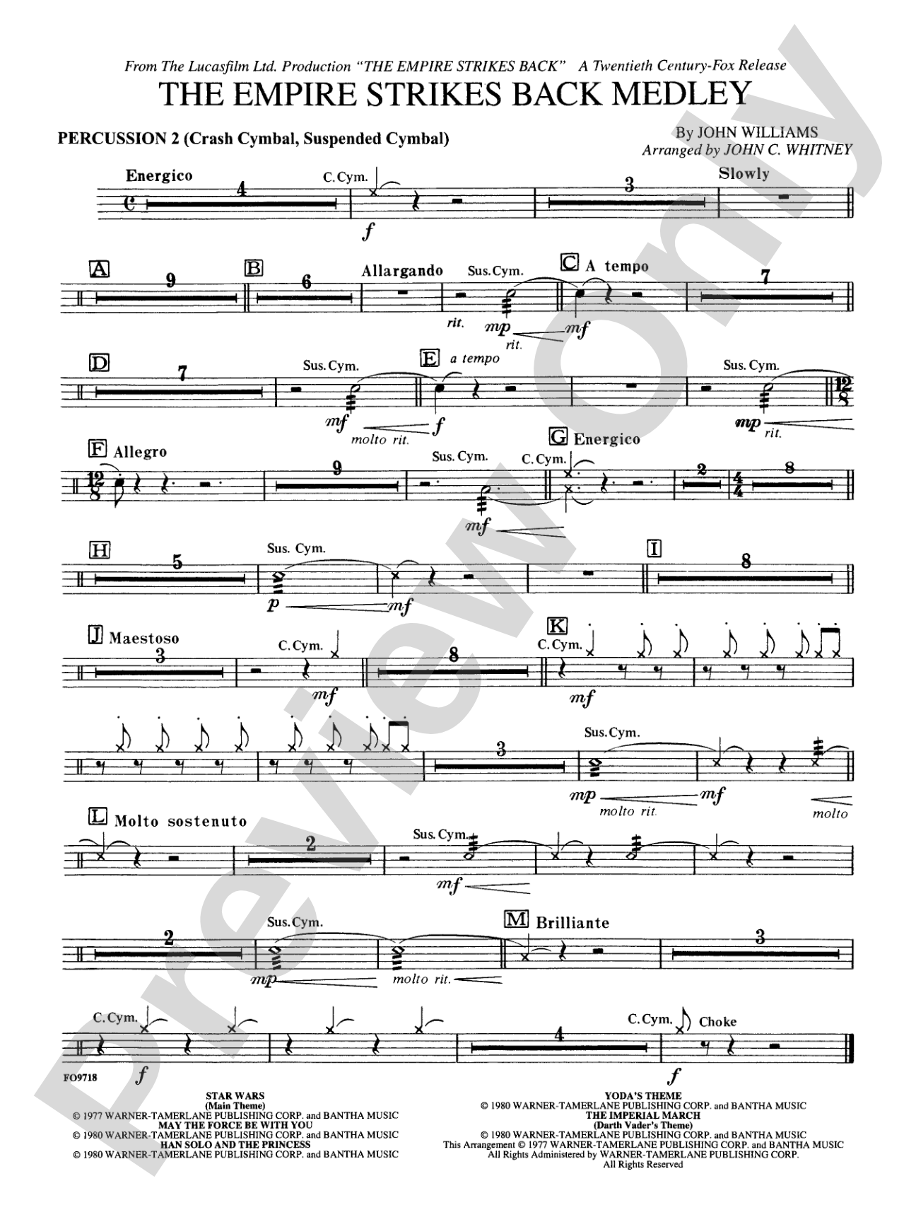 The Empire Strikes Back Medley: 2nd Percussion