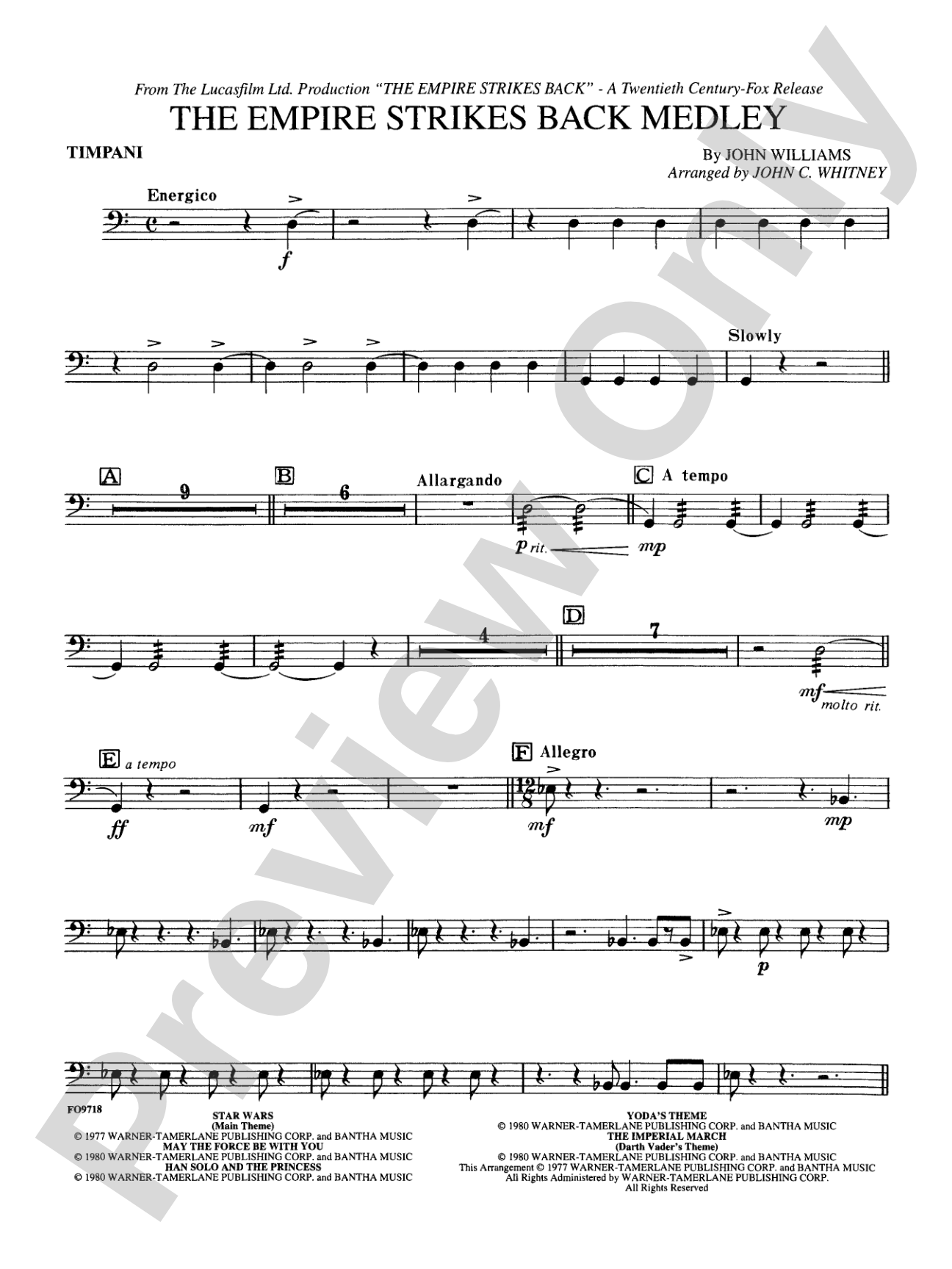 The Empire Strikes Back Medley: Timpani