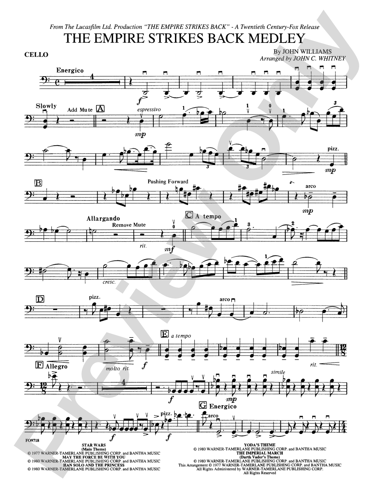 The Empire Strikes Back Medley: Cello