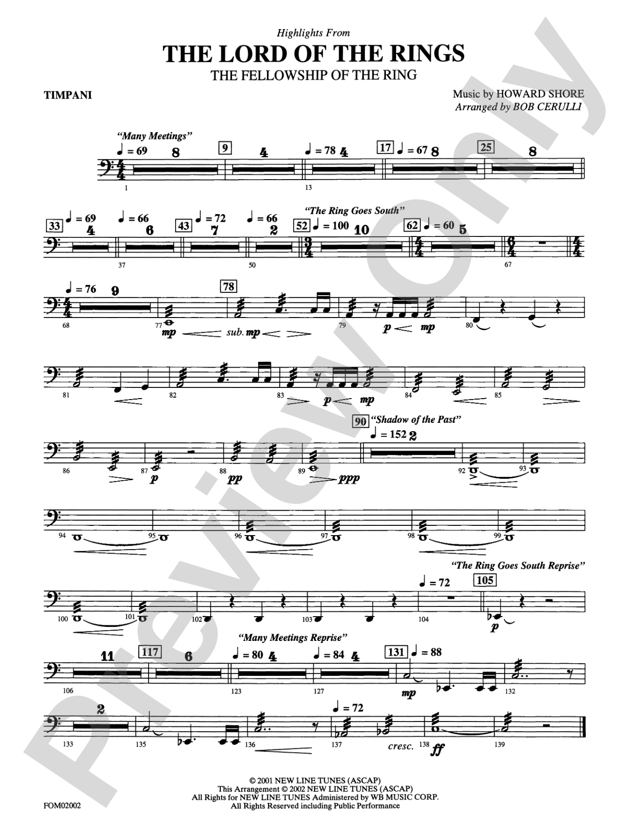 The Lord of the Rings: The Fellowship of the Ring: Timpani
