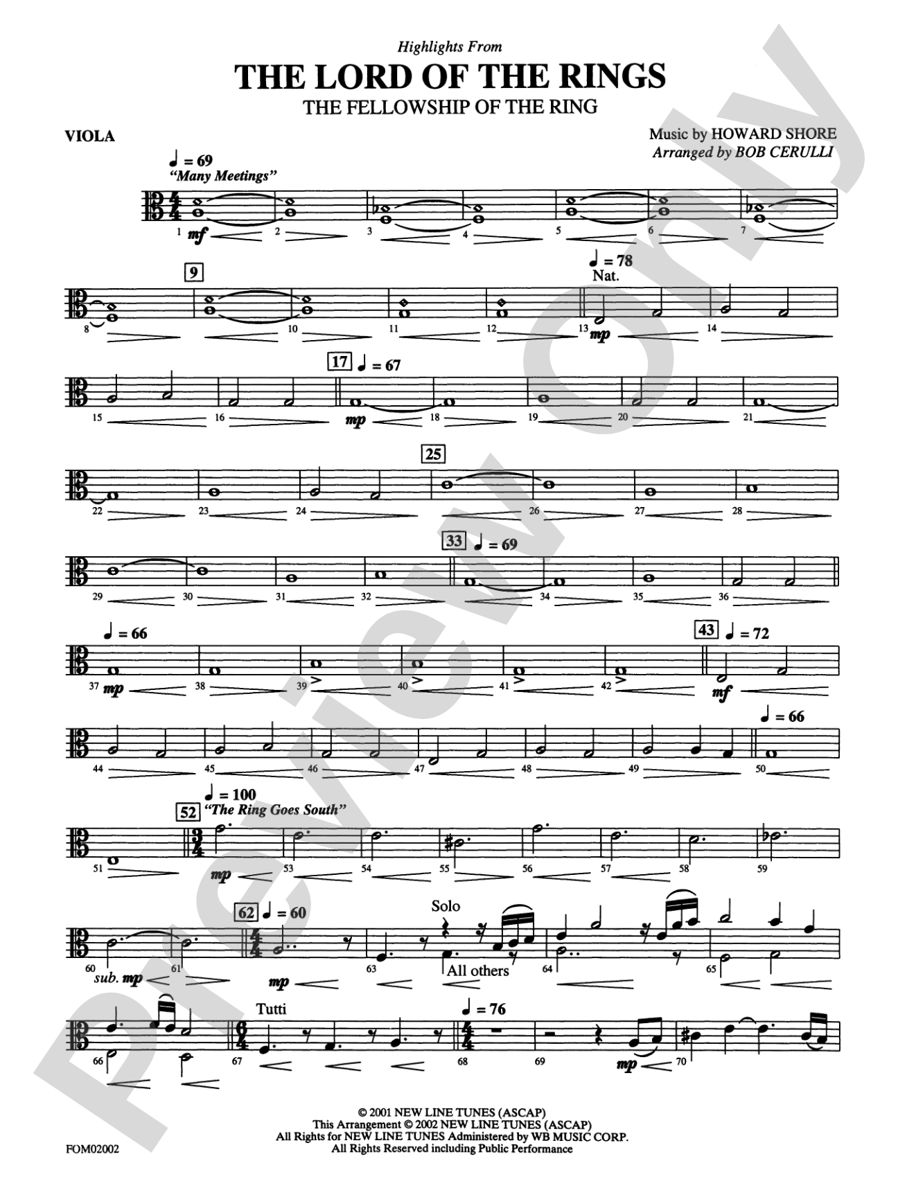 The Lord of the Rings: The Fellowship of the Ring: Viola