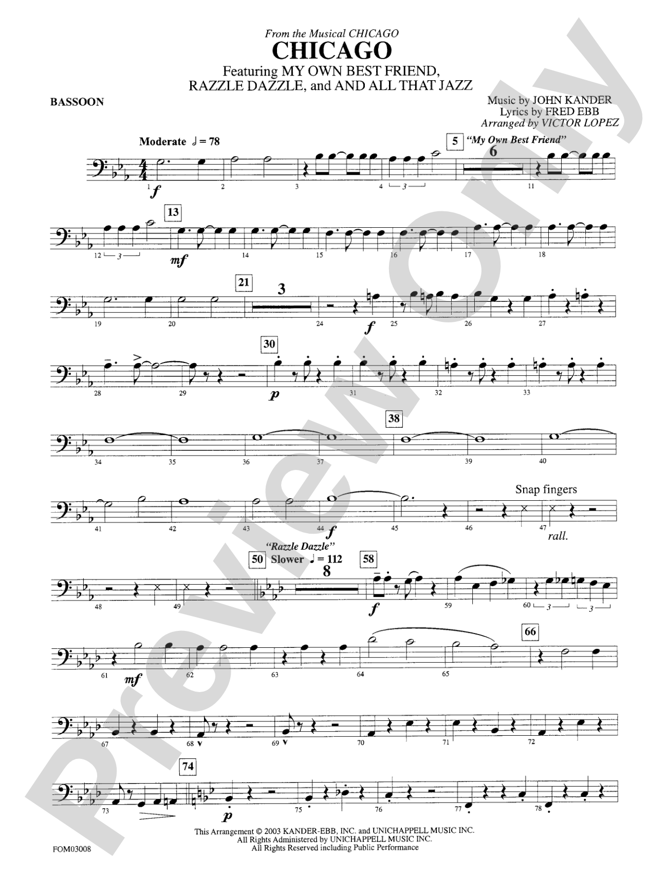 Chicago (from the musical Chicago): Bassoon