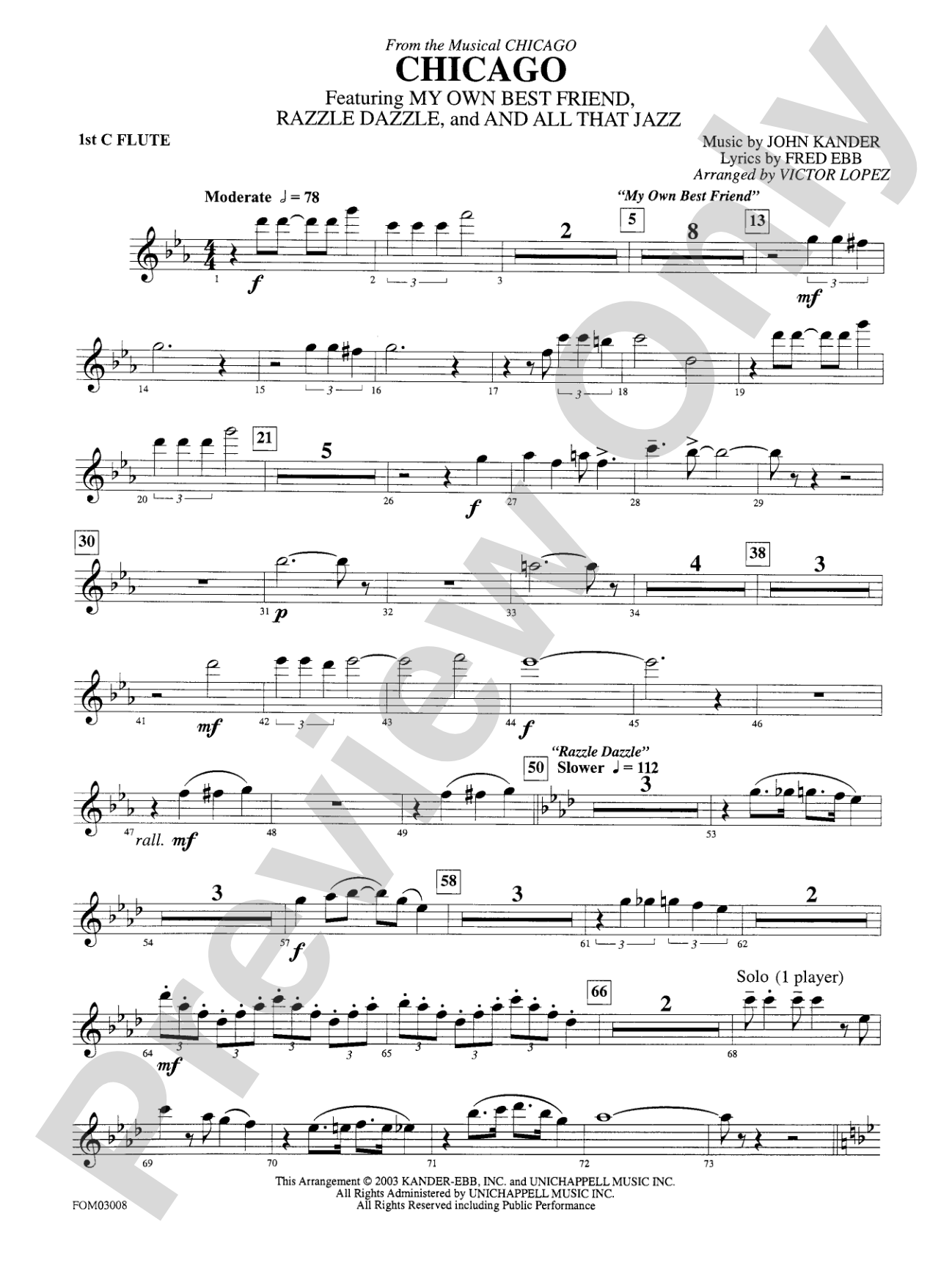 Chicago (from the musical Chicago): Flute