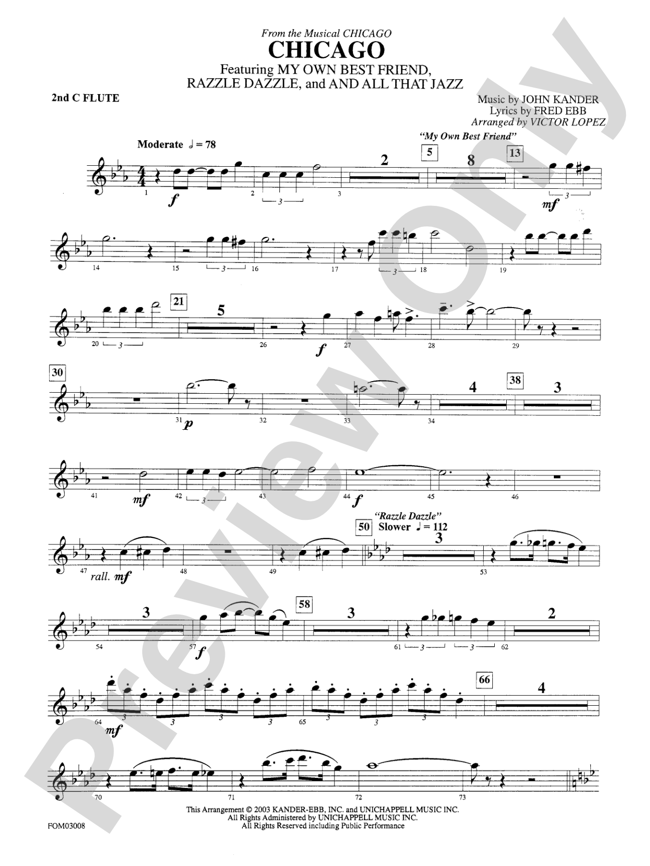 Chicago (from the musical Chicago): 2nd Flute