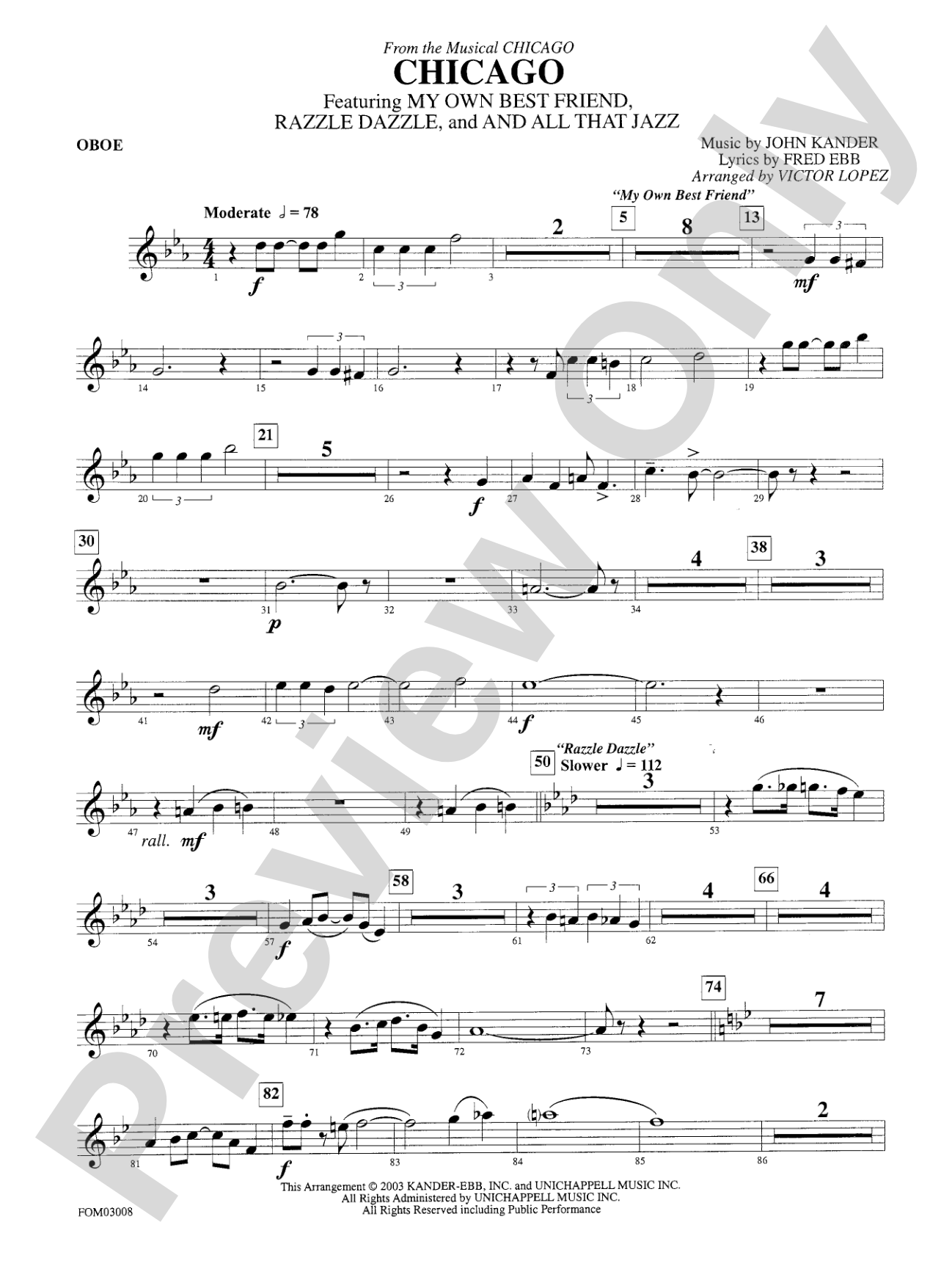 Chicago (from the musical Chicago): Oboe