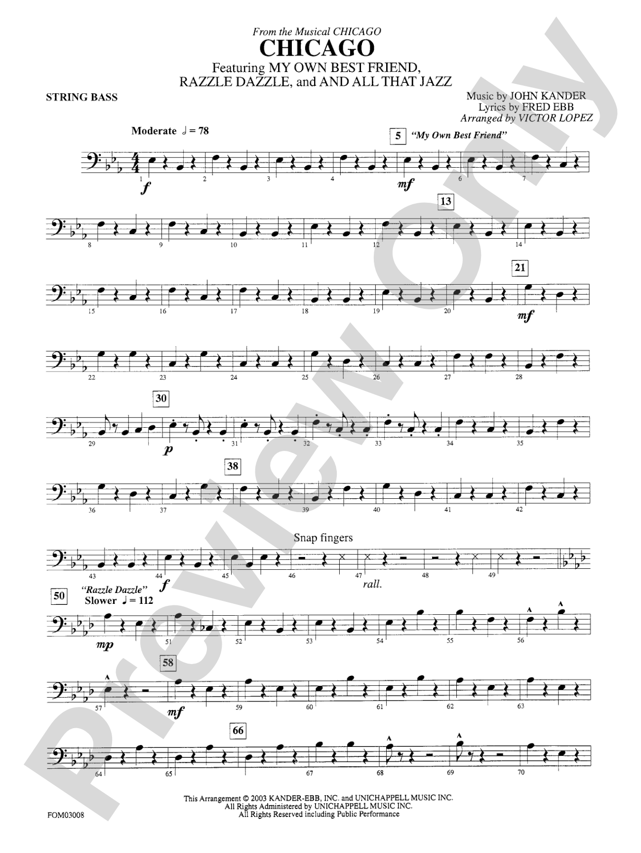 Chicago (from the musical Chicago): String Bass