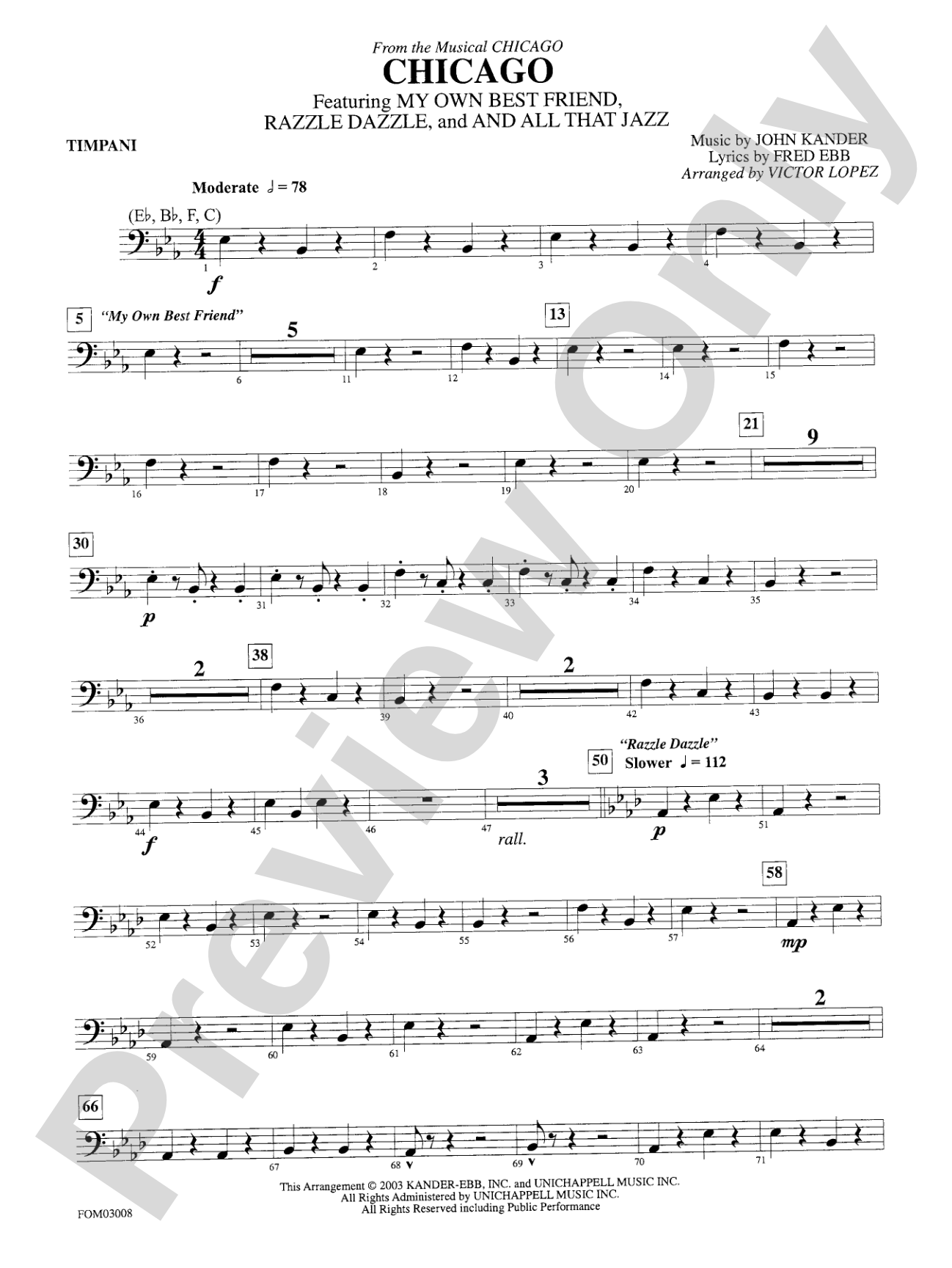 Chicago (from the musical Chicago): Timpani