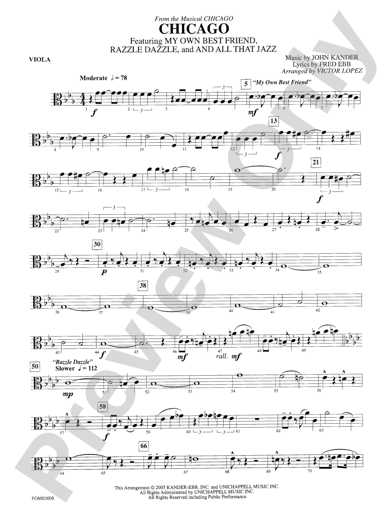 Chicago (from the musical Chicago): Viola
