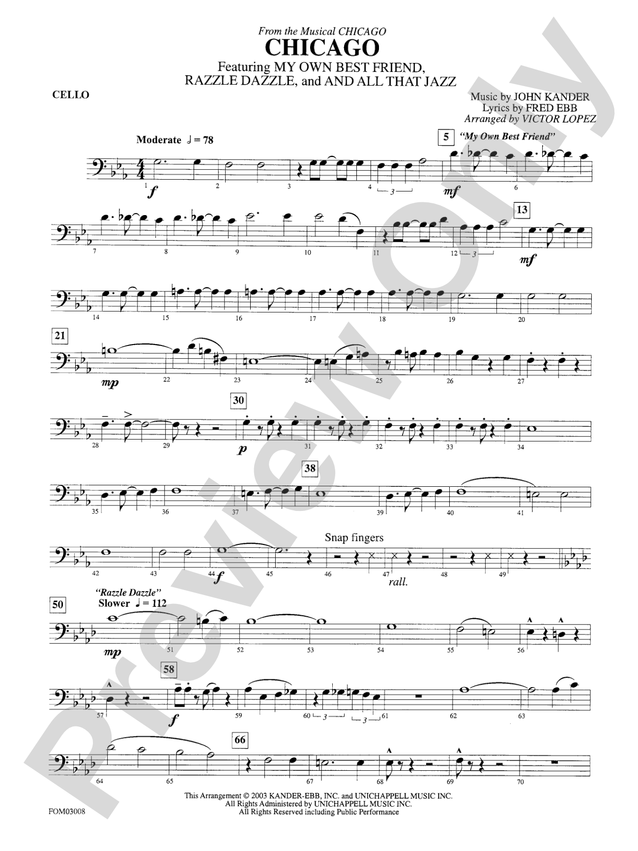 Chicago (from the musical Chicago): Cello