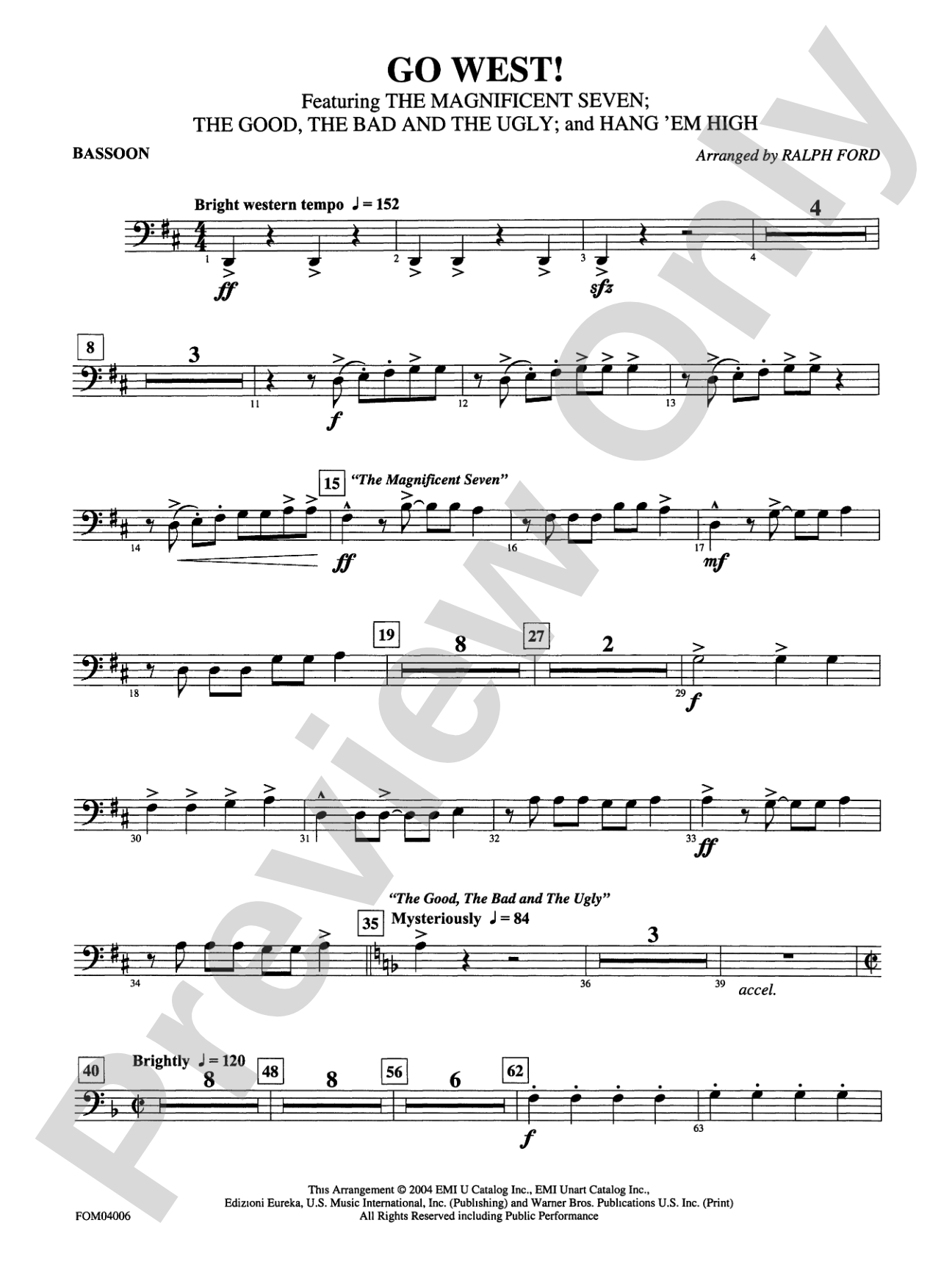 Go West! (Medley): Bassoon