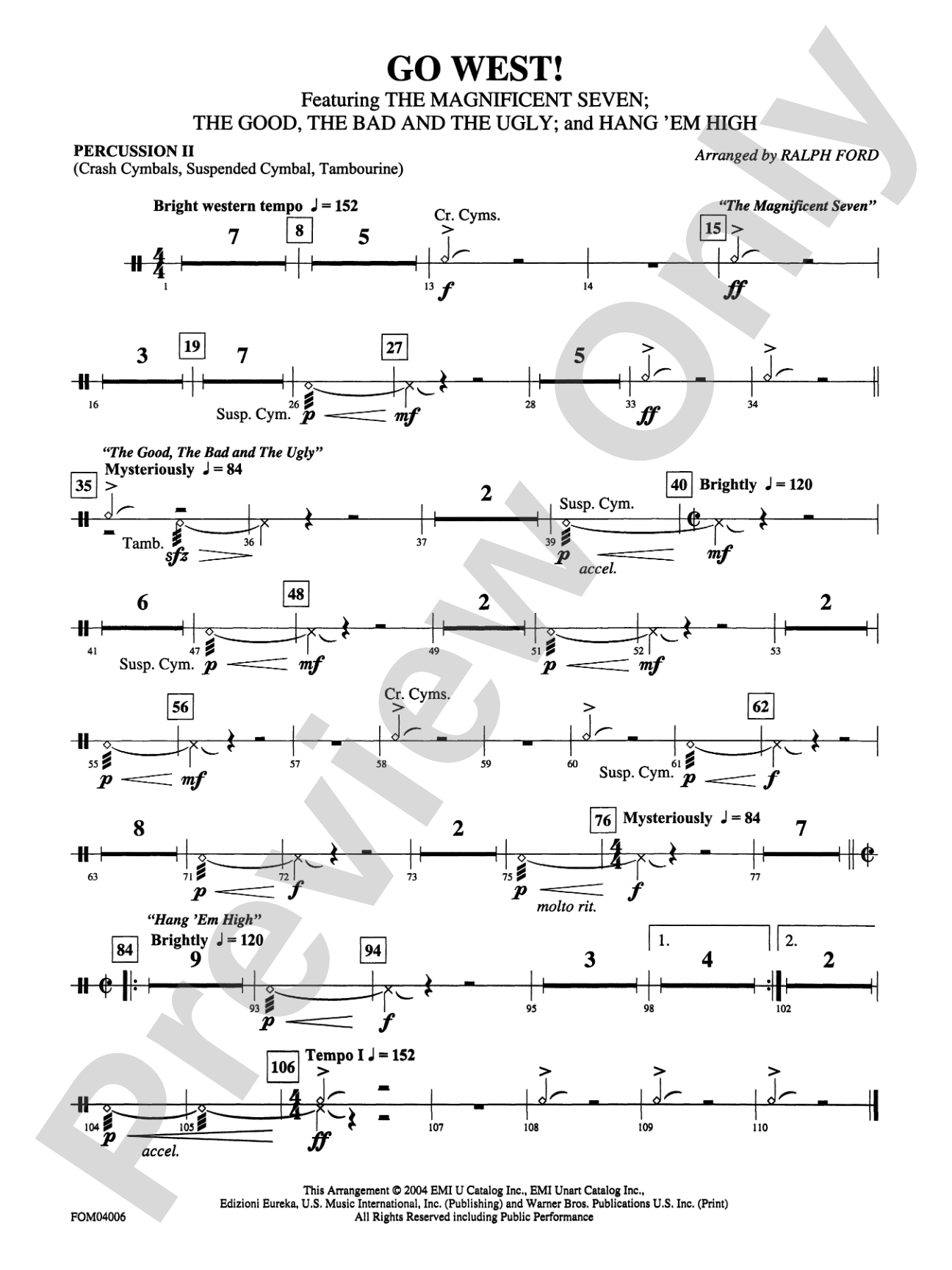 Go West! (Medley): 2nd Percussion