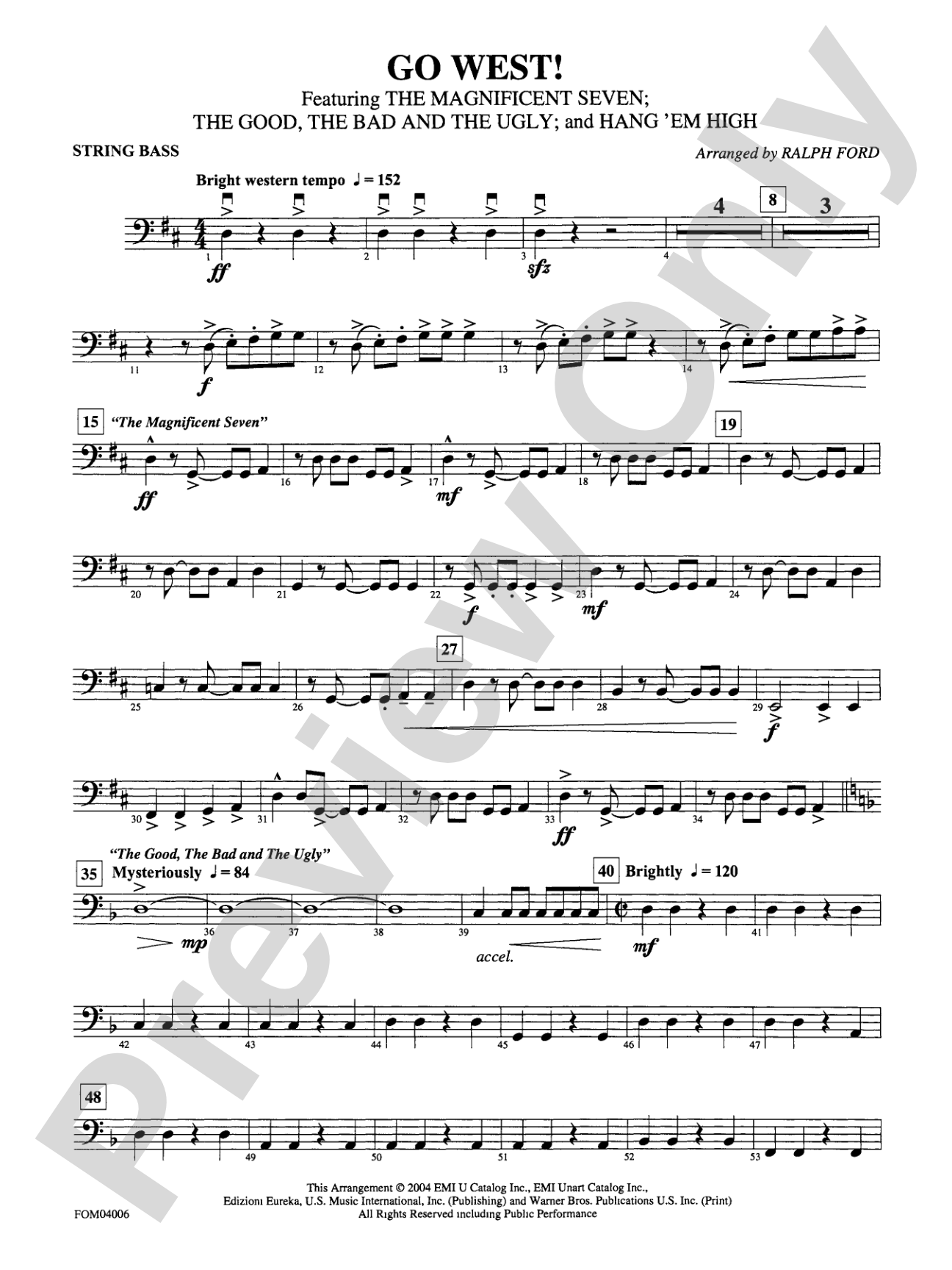 Go West! (Medley): String Bass