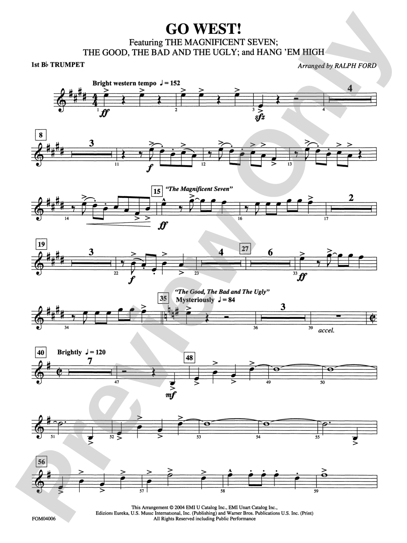 Go West! (Medley): 1st B-flat Trumpet