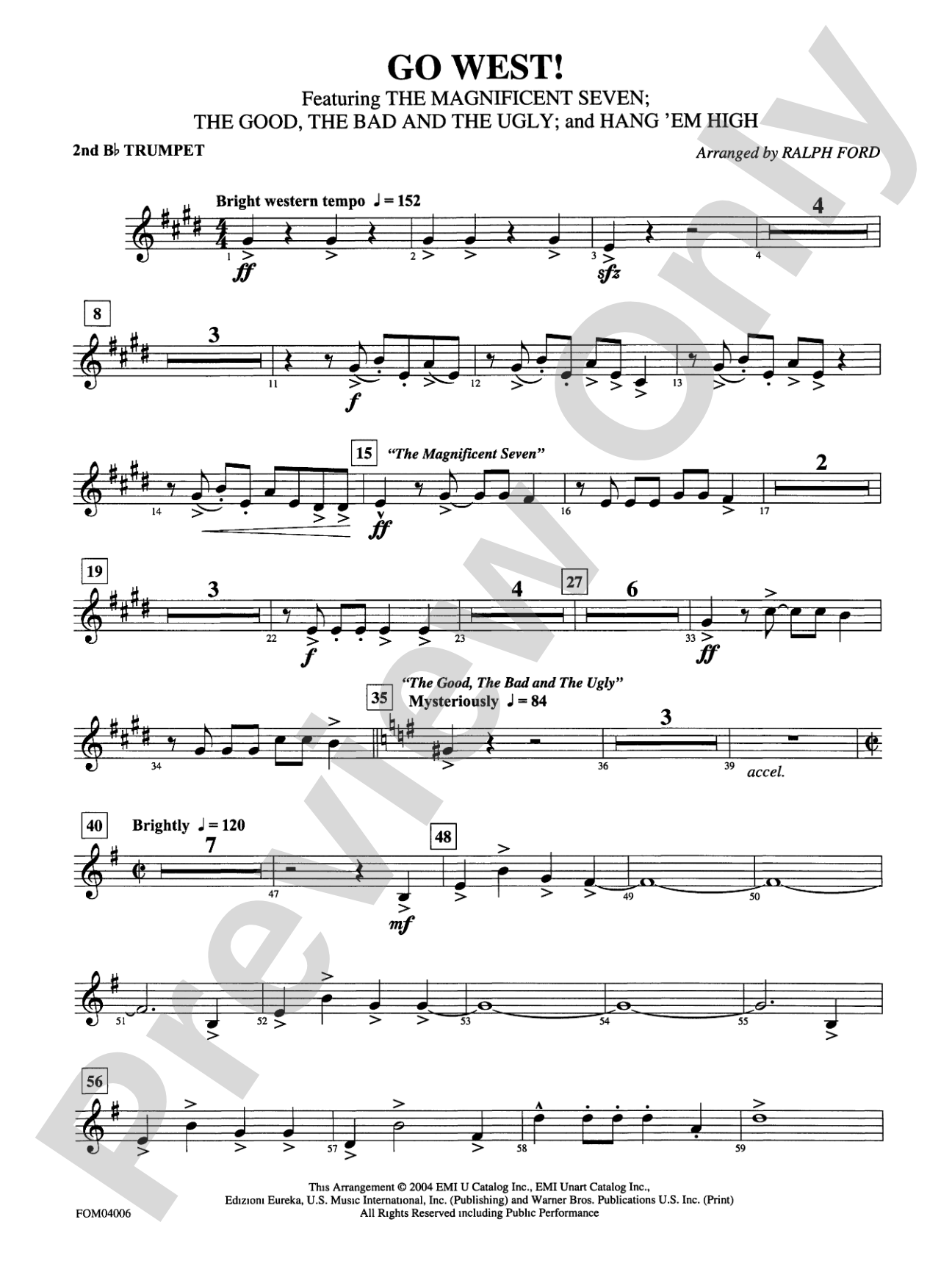 Go West! (Medley): 2nd B-flat Trumpet