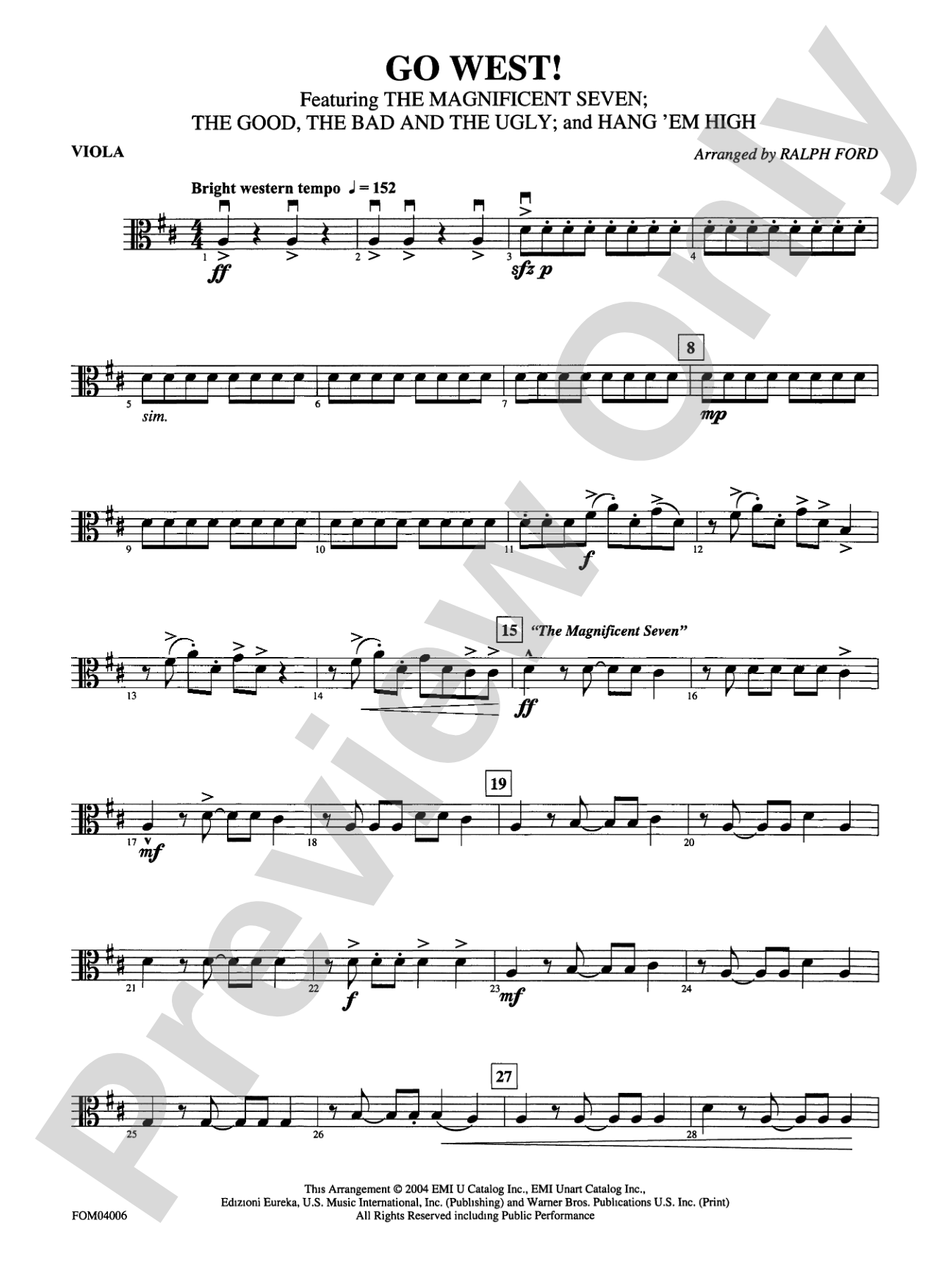 Go West! (Medley): Viola