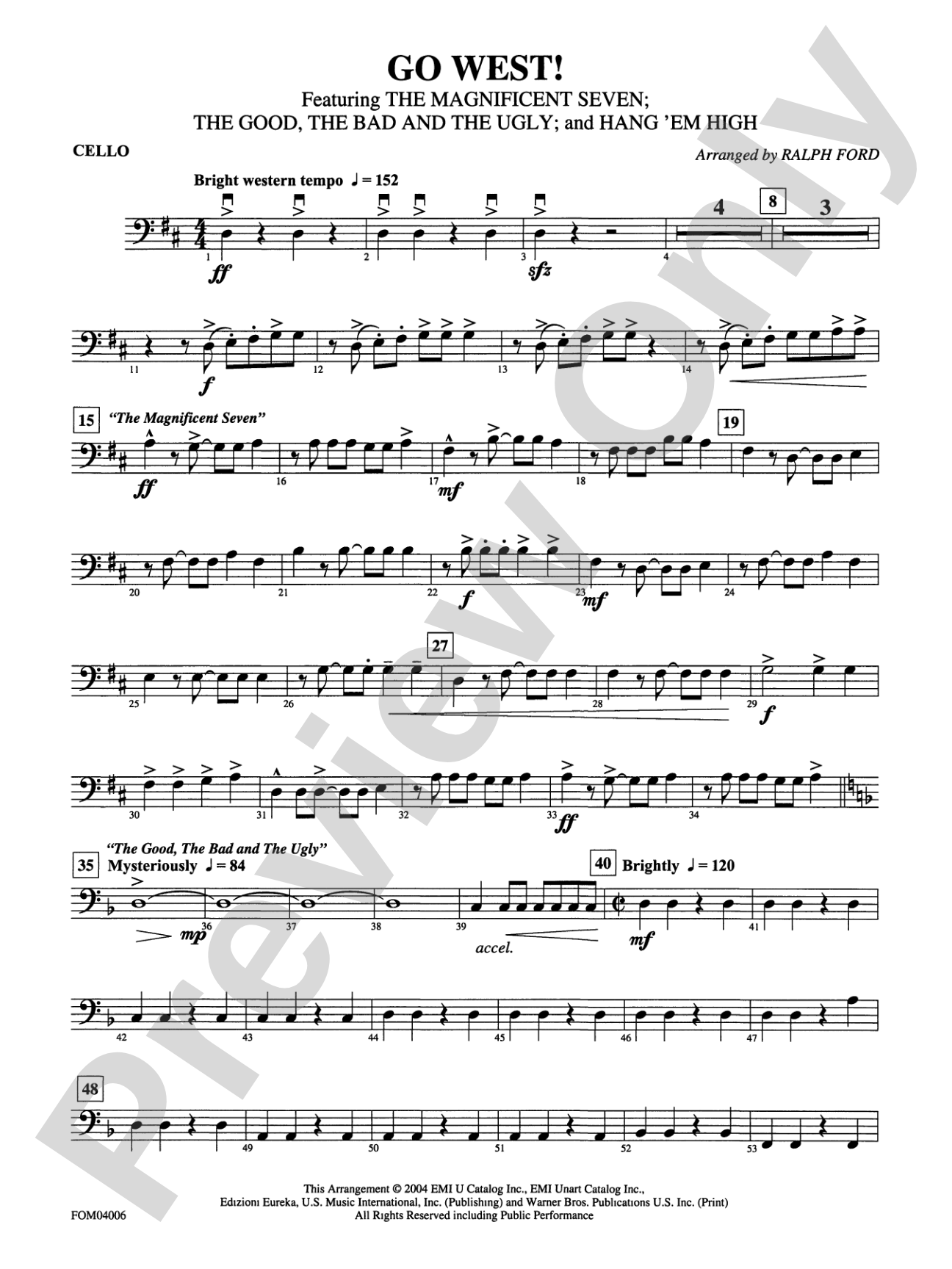 Go West! (Medley): Cello