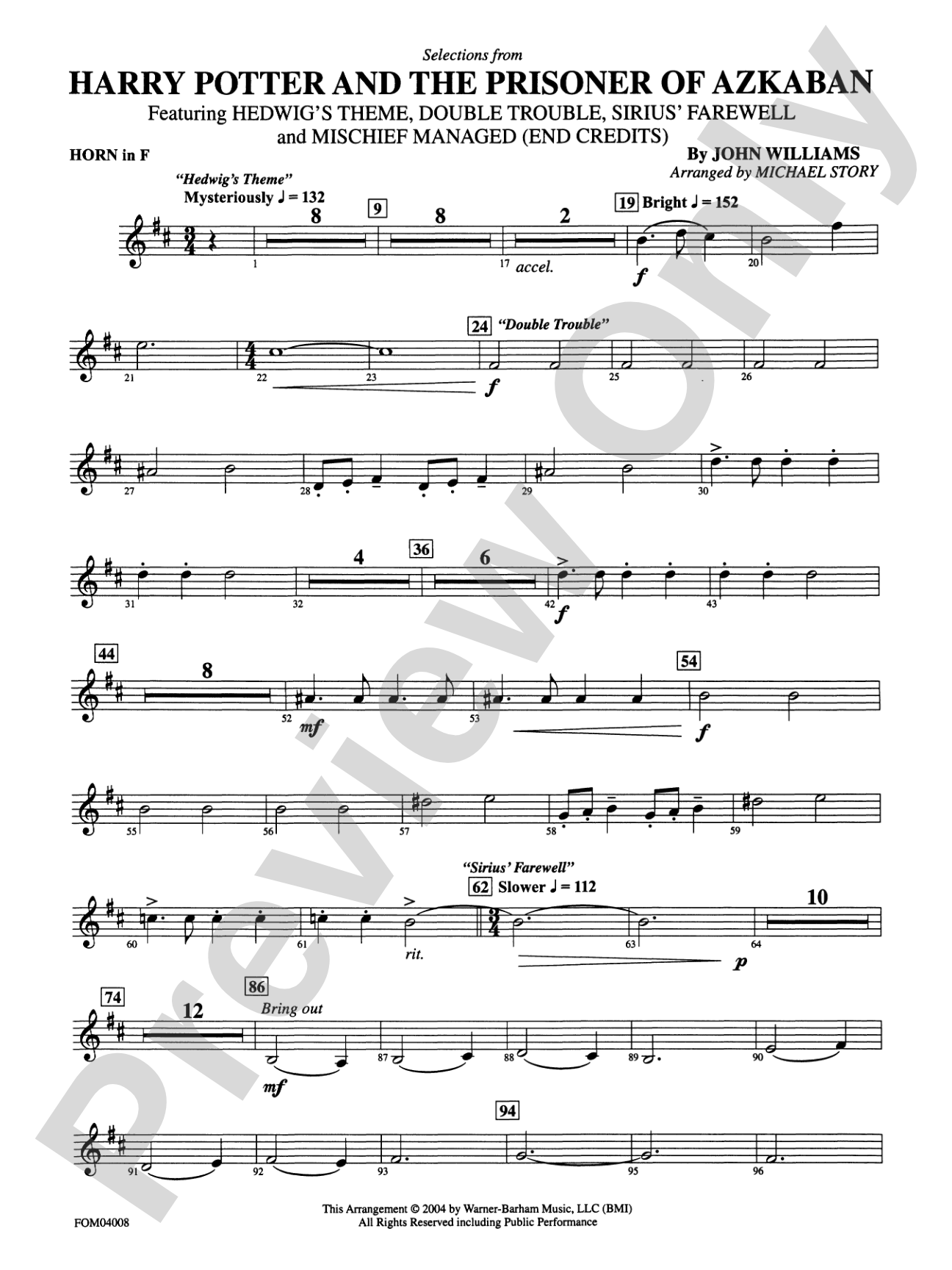 Harry Potter and the Prisoner of Azkaban: 1st F Horn