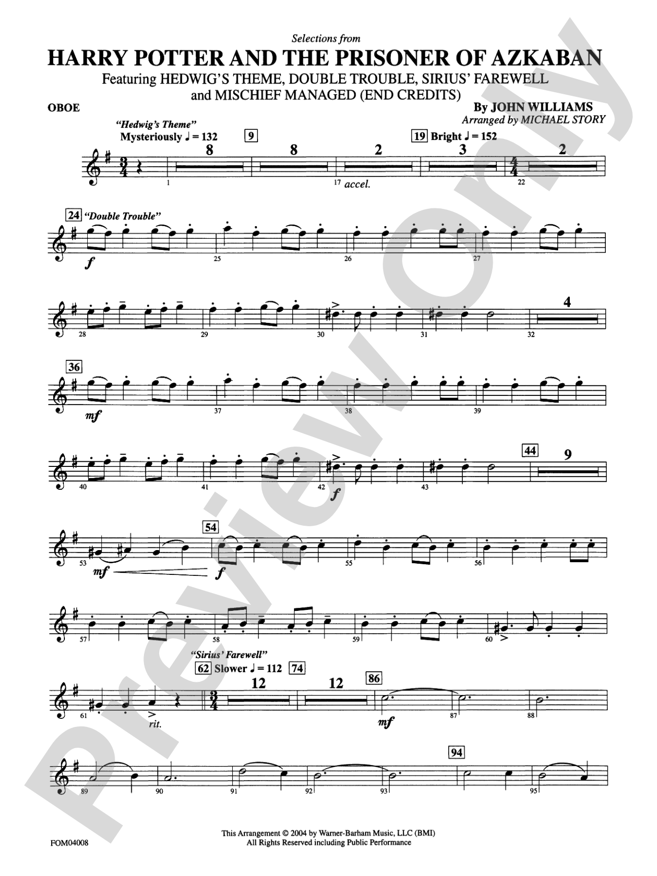 Harry Potter and the Prisoner of Azkaban: Oboe