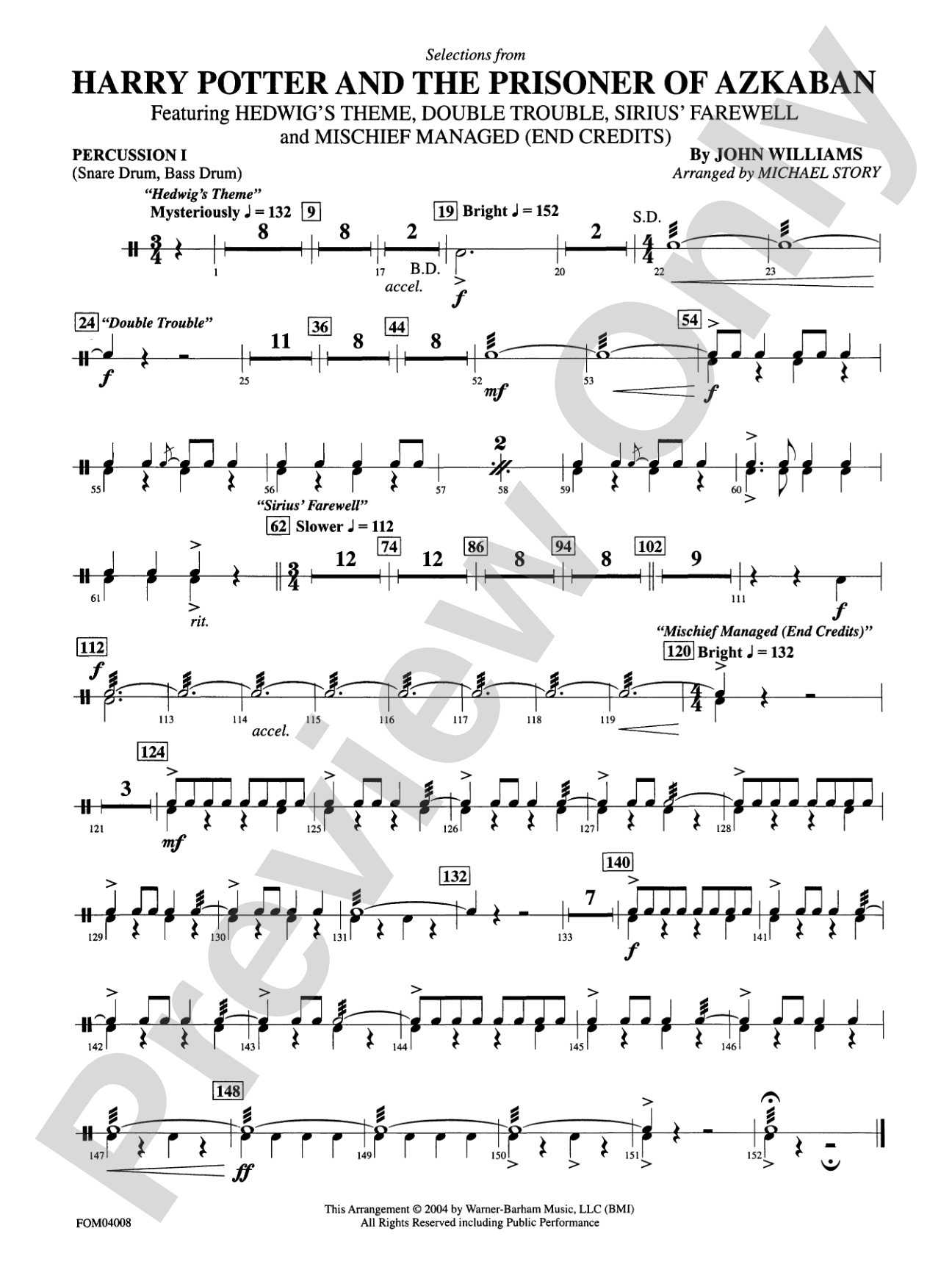 Harry Potter and the Prisoner of Azkaban: 1st Percussion