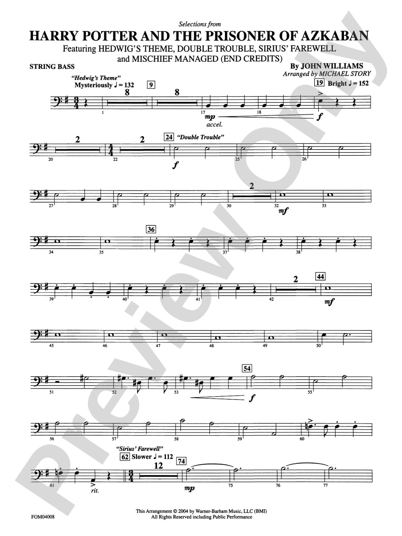 Harry Potter and the Prisoner of Azkaban: String Bass