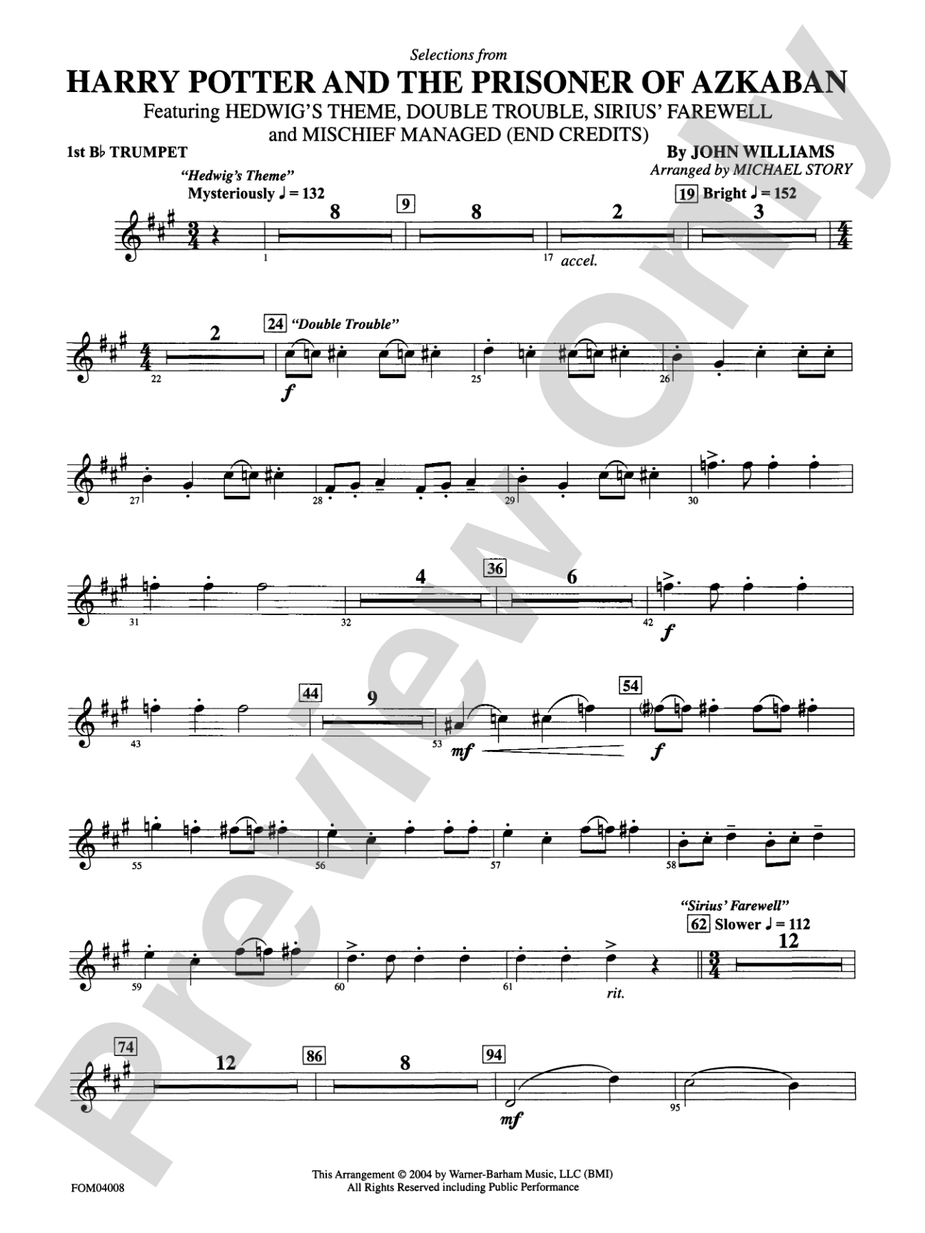 Harry Potter and the Prisoner of Azkaban: 1st B-flat Trumpet