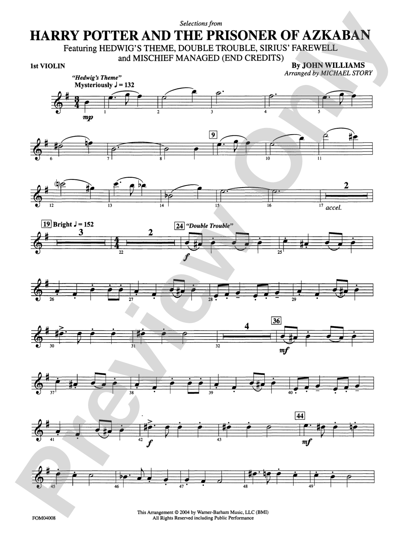 Harry Potter and the Prisoner of Azkaban: 1st Violin