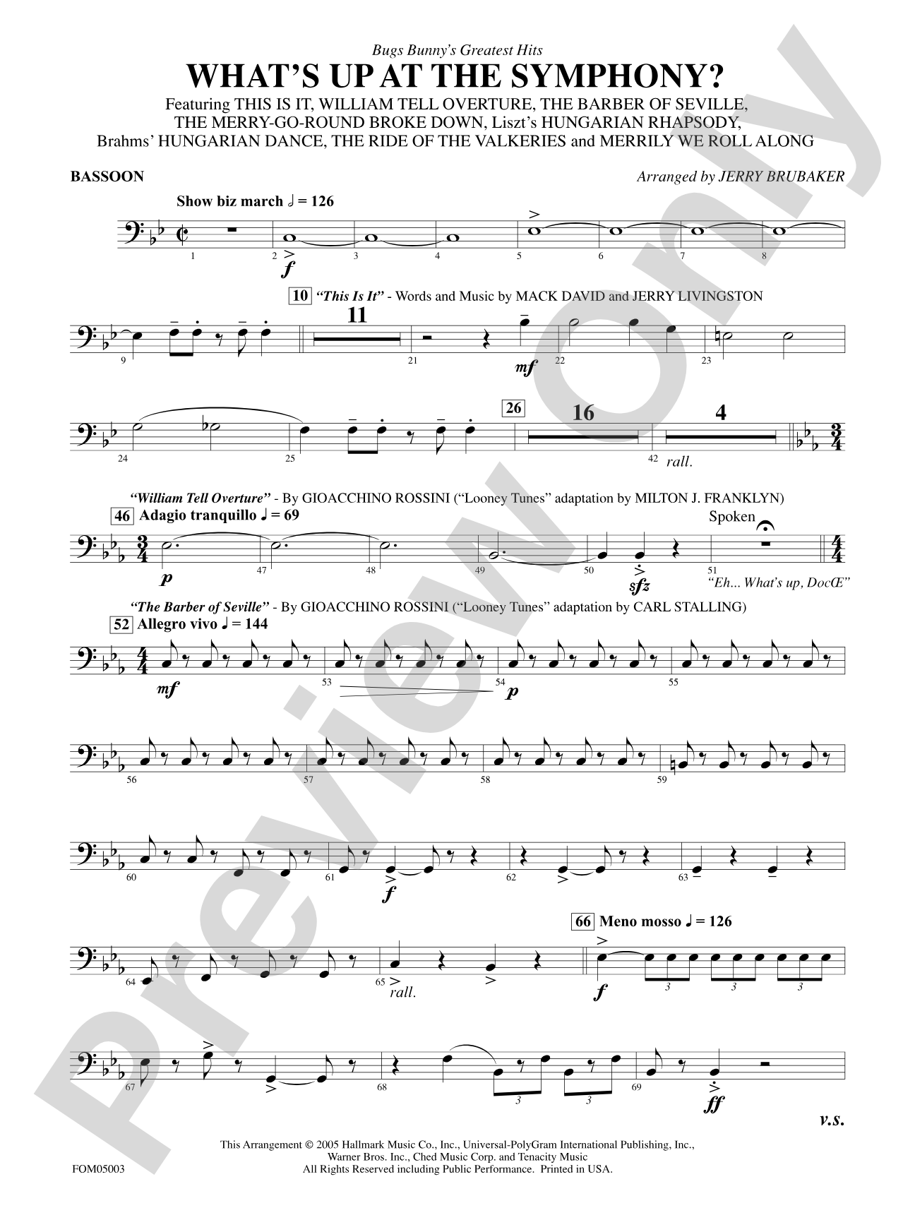 What's Up at the Symphony? (Bugs Bunny's Greatest Hits): Bassoon