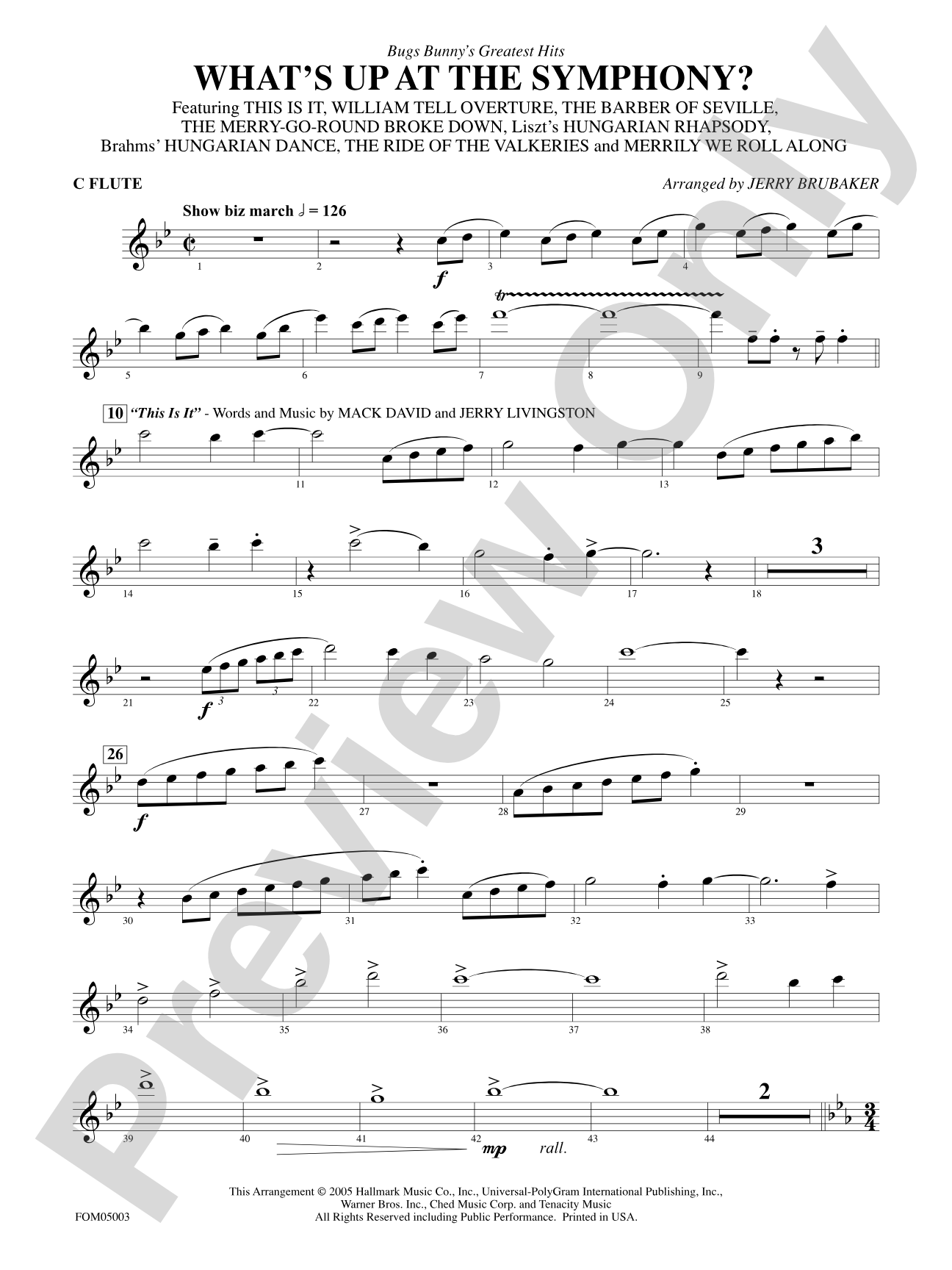 What's Up at the Symphony? (Bugs Bunny's Greatest Hits): Flute
