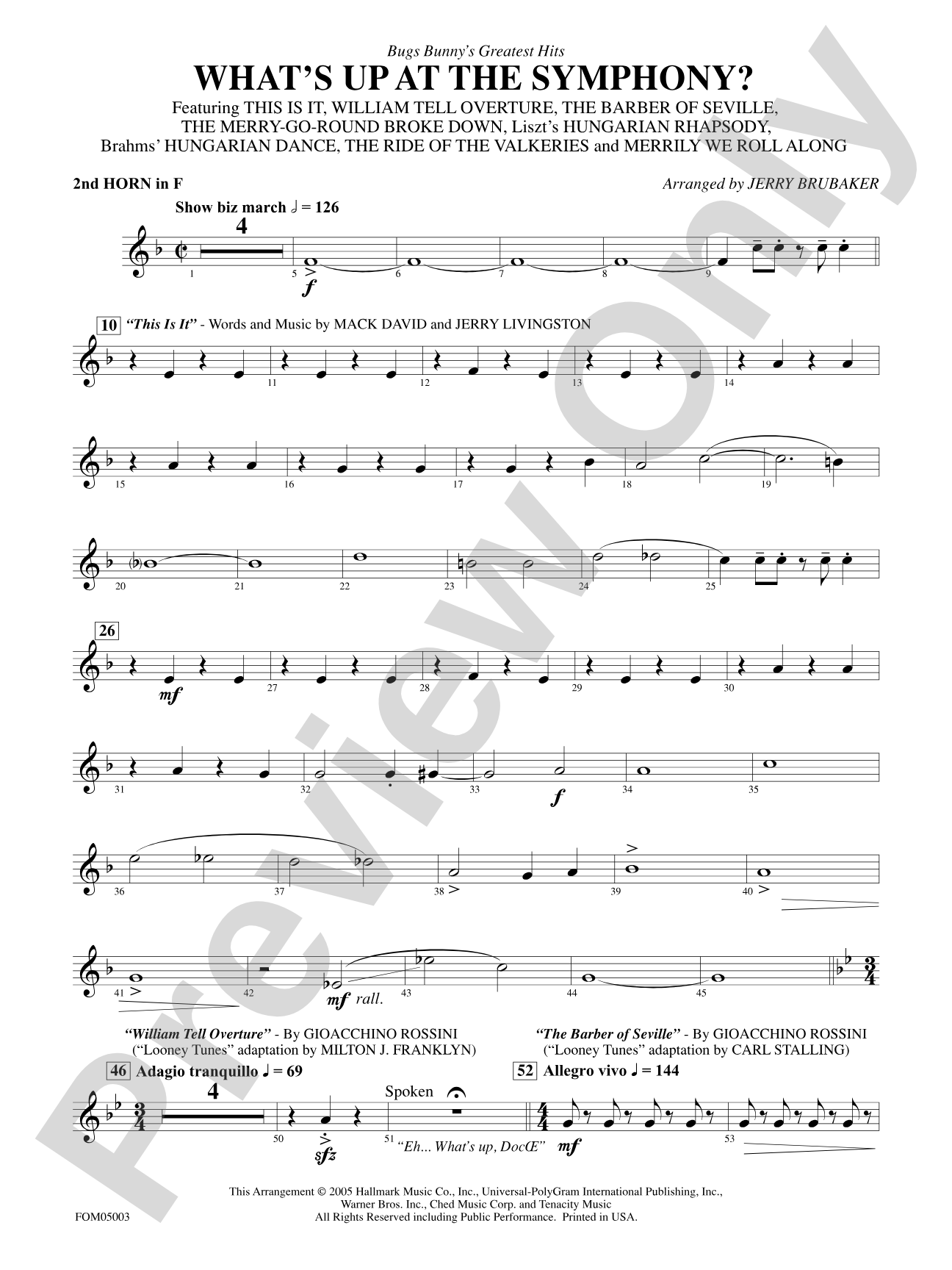What's Up at the Symphony? (Bugs Bunny's Greatest Hits): 2nd F Horn