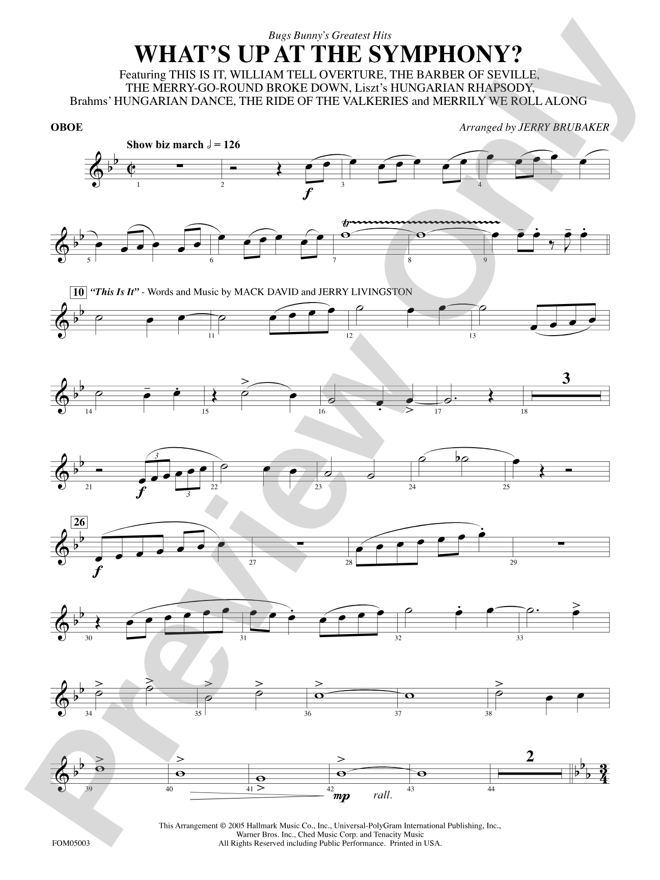 What's Up at the Symphony? (Bugs Bunny's Greatest Hits): Oboe