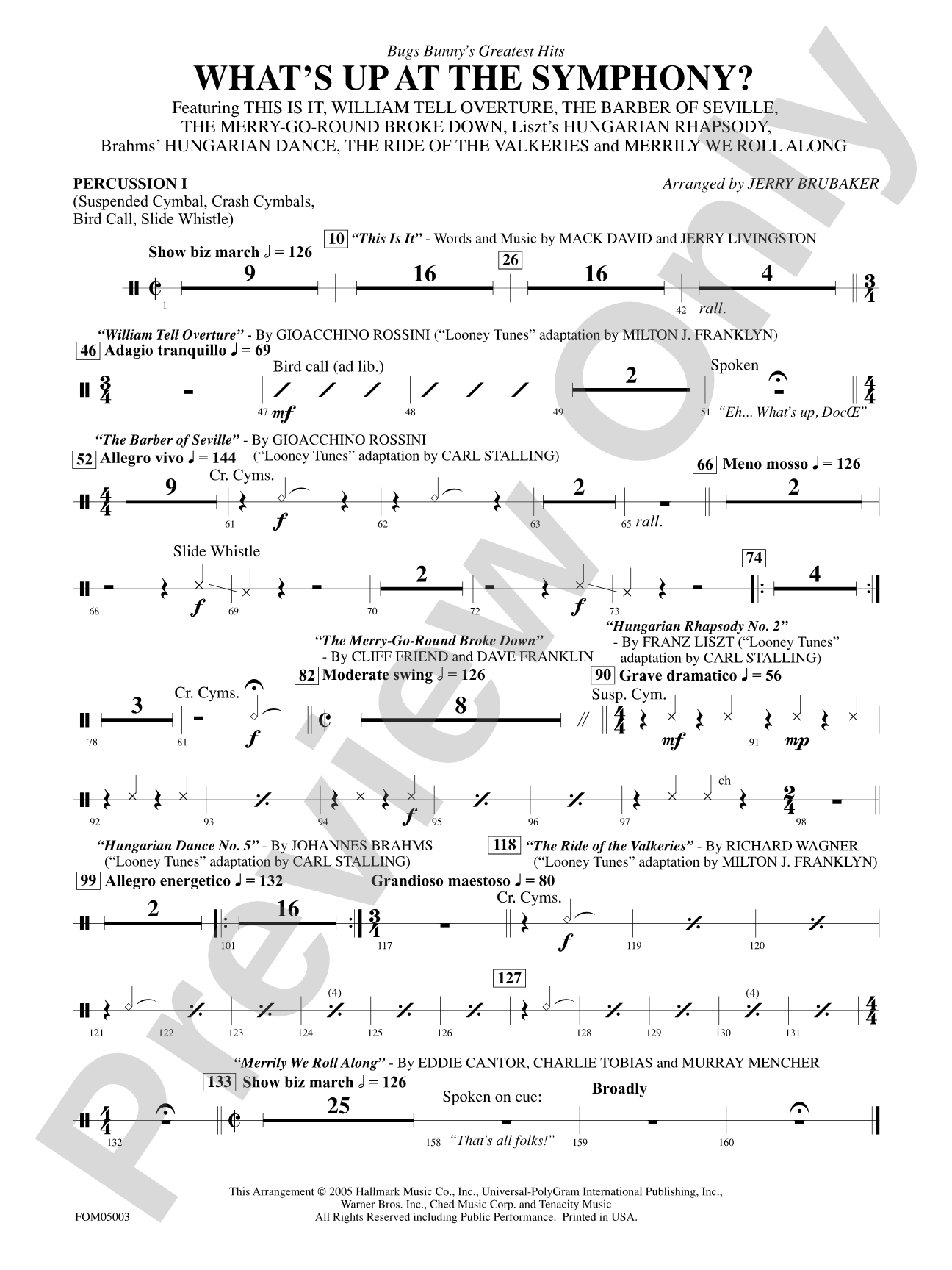 What's Up at the Symphony? (Bugs Bunny's Greatest Hits): 1st Percussion