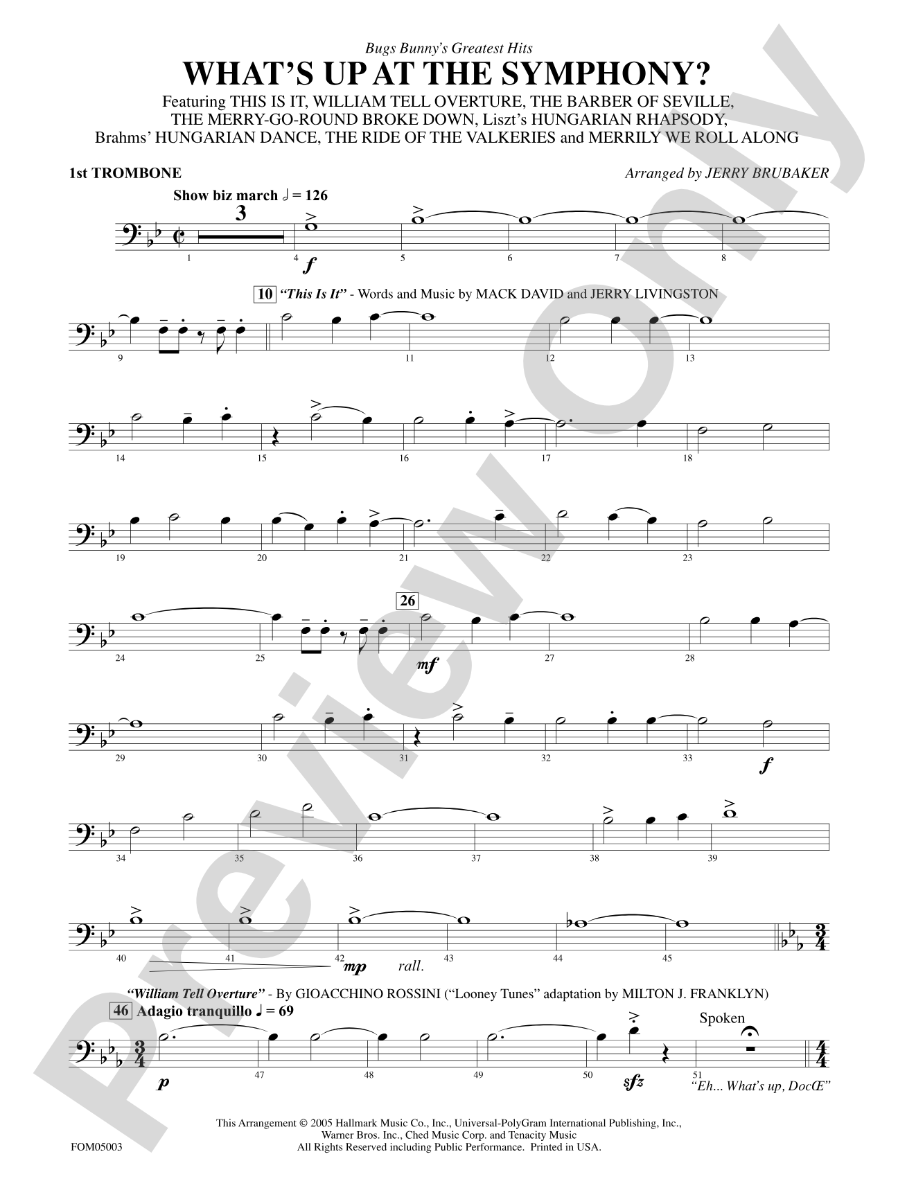 What's Up at the Symphony? (Bugs Bunny's Greatest Hits): 1st Trombone