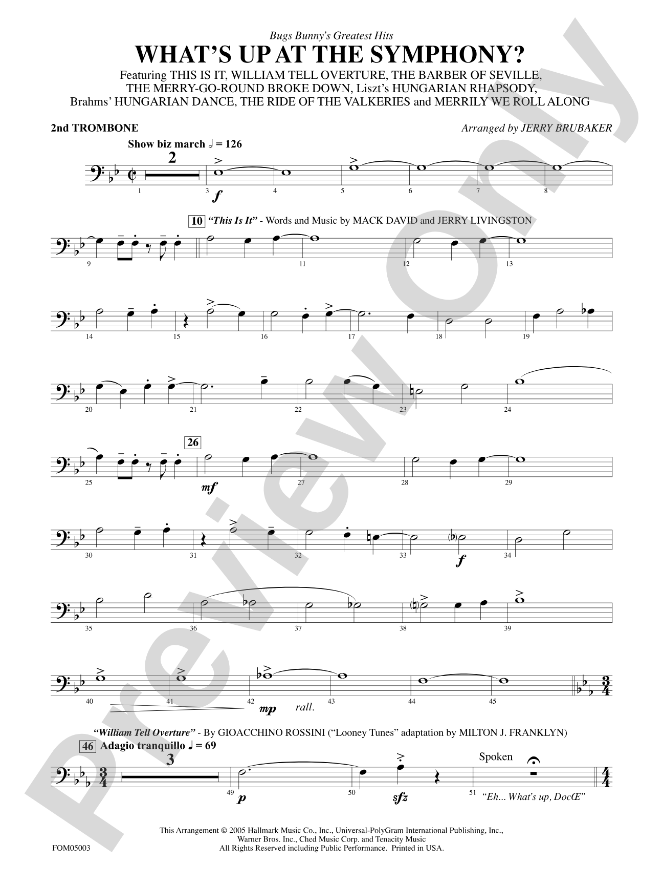 What's Up at the Symphony? (Bugs Bunny's Greatest Hits): 2nd Trombone