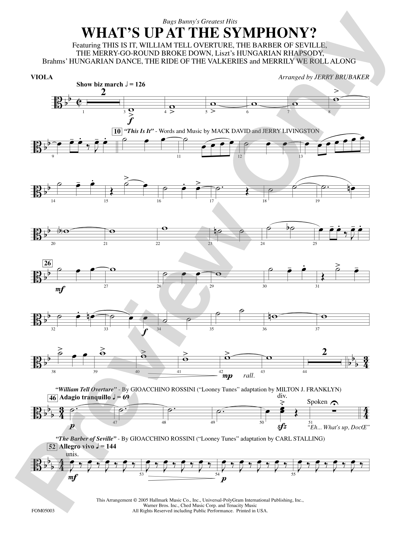 What's Up at the Symphony? (Bugs Bunny's Greatest Hits): Viola