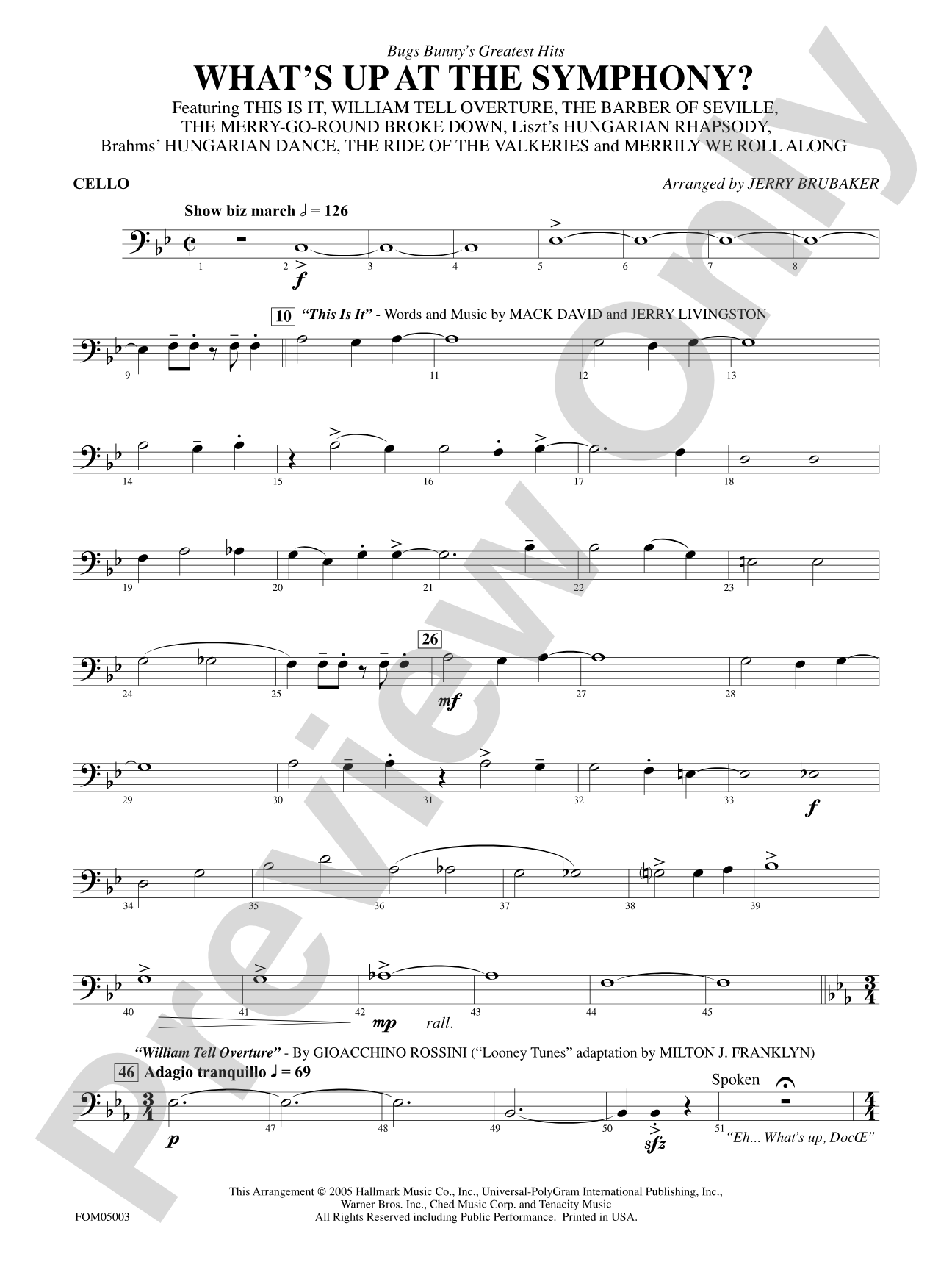 What's Up at the Symphony? (Bugs Bunny's Greatest Hits): Cello